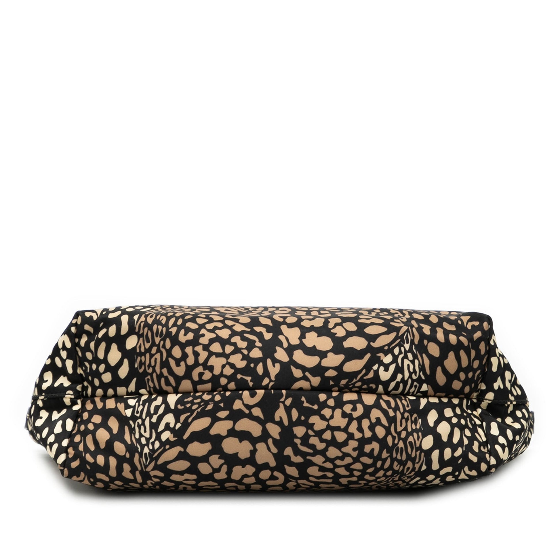 Ferragamo Nylon Leopard Print Gancini Tote