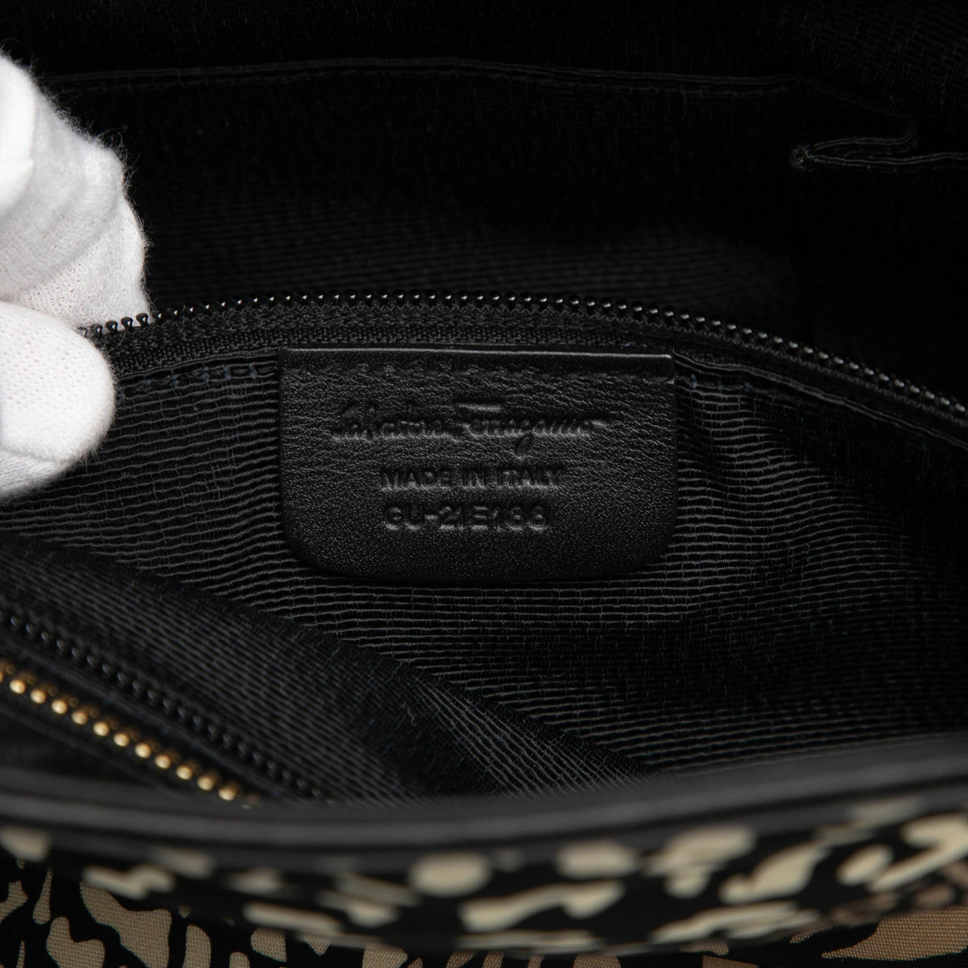 Ferragamo Nylon Leopard Print Gancini Tote