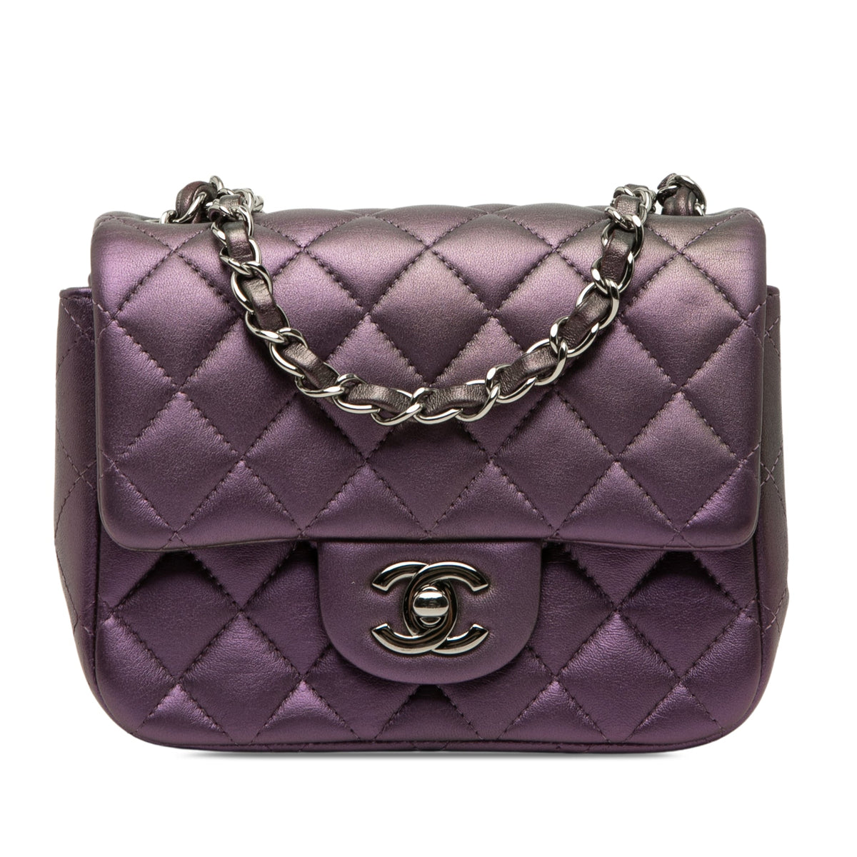 Chanel Mini Square Classic Iridescent Lambskin Single Flap