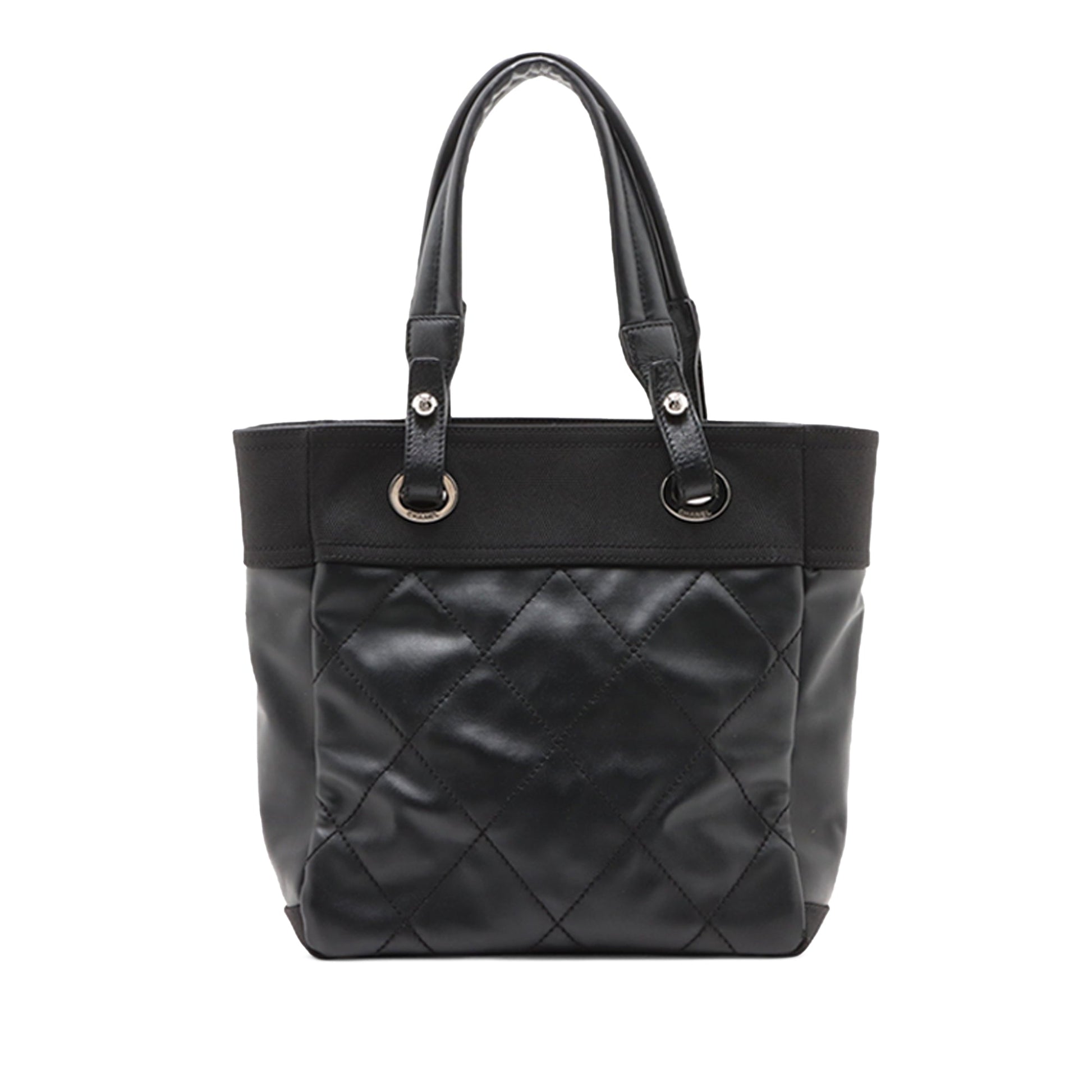 Chanel Small Quilted Coated Canvas Paris Biarritz Tote