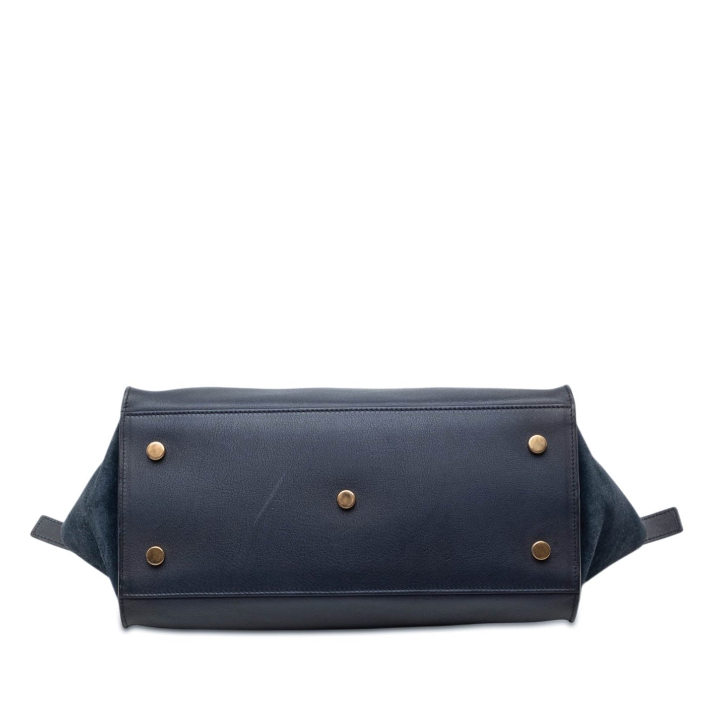 Saint Laurent Small Suede Trimmed Calfskin Downtown Cabas Satchel