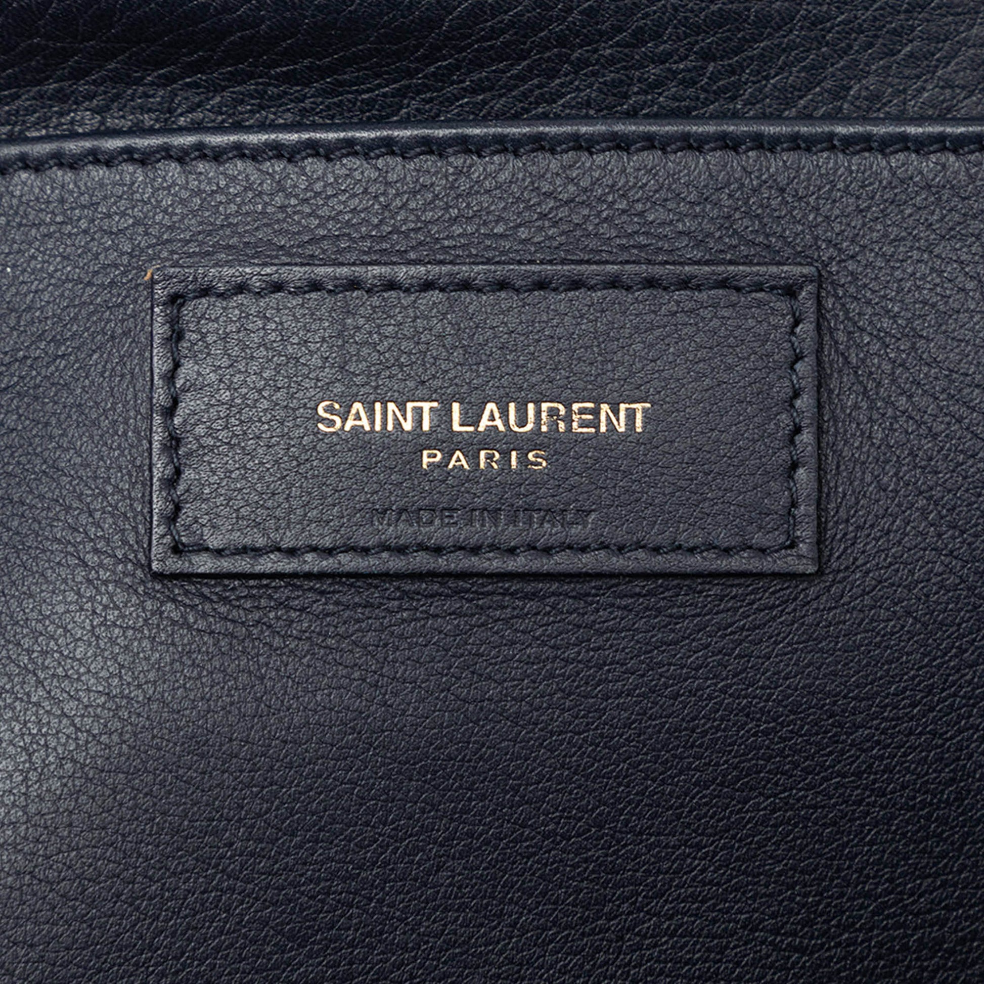 Saint Laurent Small Suede Trimmed Calfskin Downtown Cabas Satchel