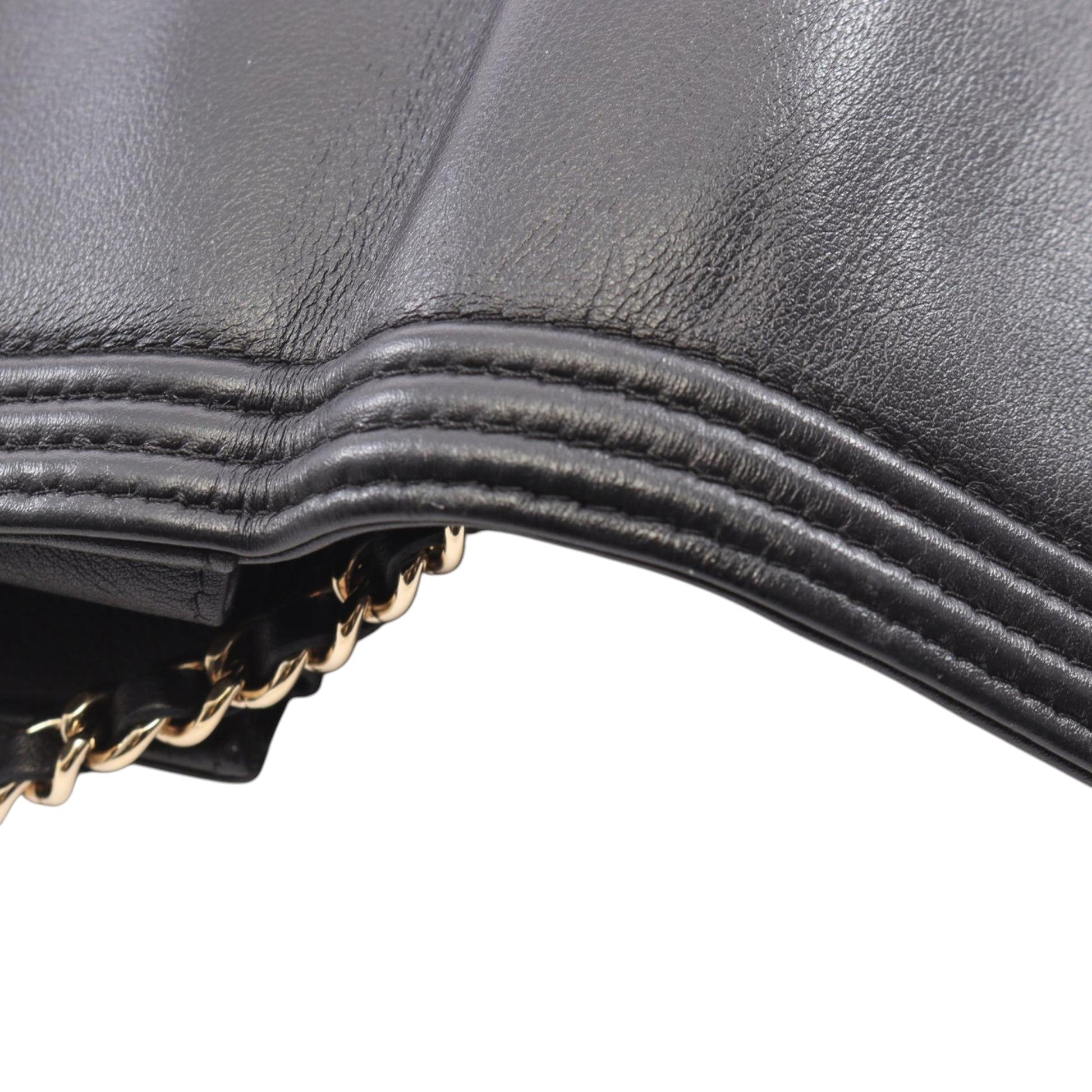 Chanel Bicolor Calfskin and Goatskin Boy Wallet On Chain