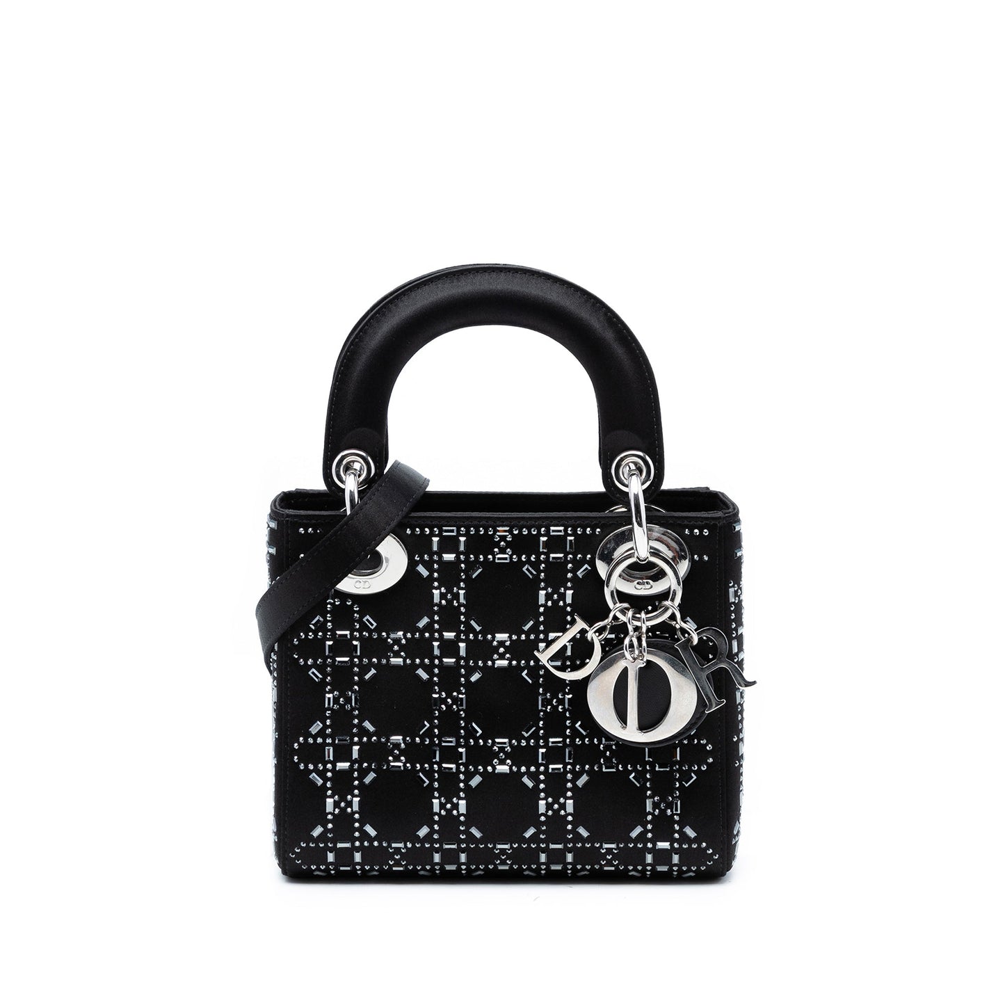 Dior Mini Satin Cannage Strass Crystal Embellished Lady Dior