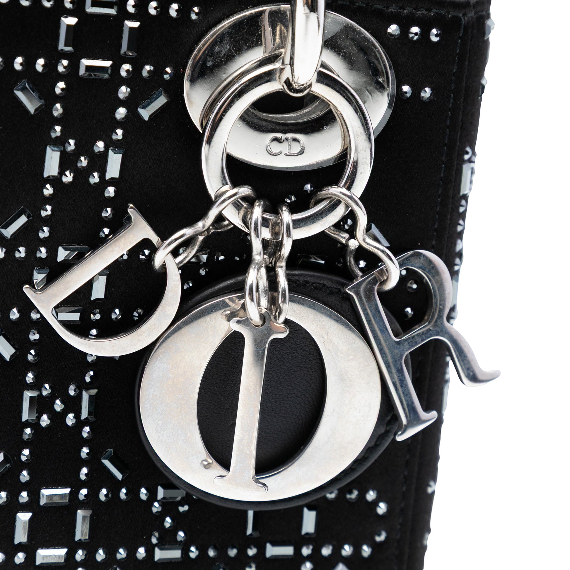 Dior Mini Satin Cannage Strass Crystal Embellished Lady Dior