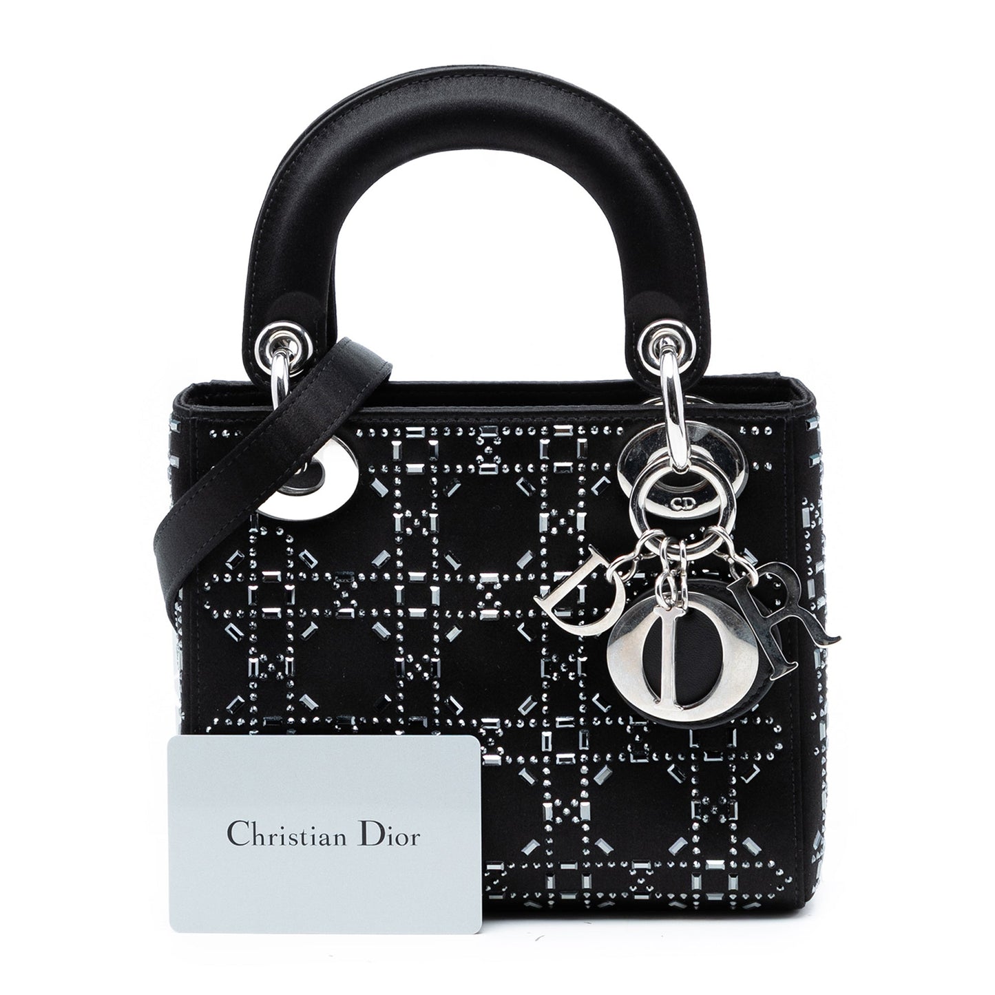 Dior Mini Satin Cannage Strass Crystal Embellished Lady Dior