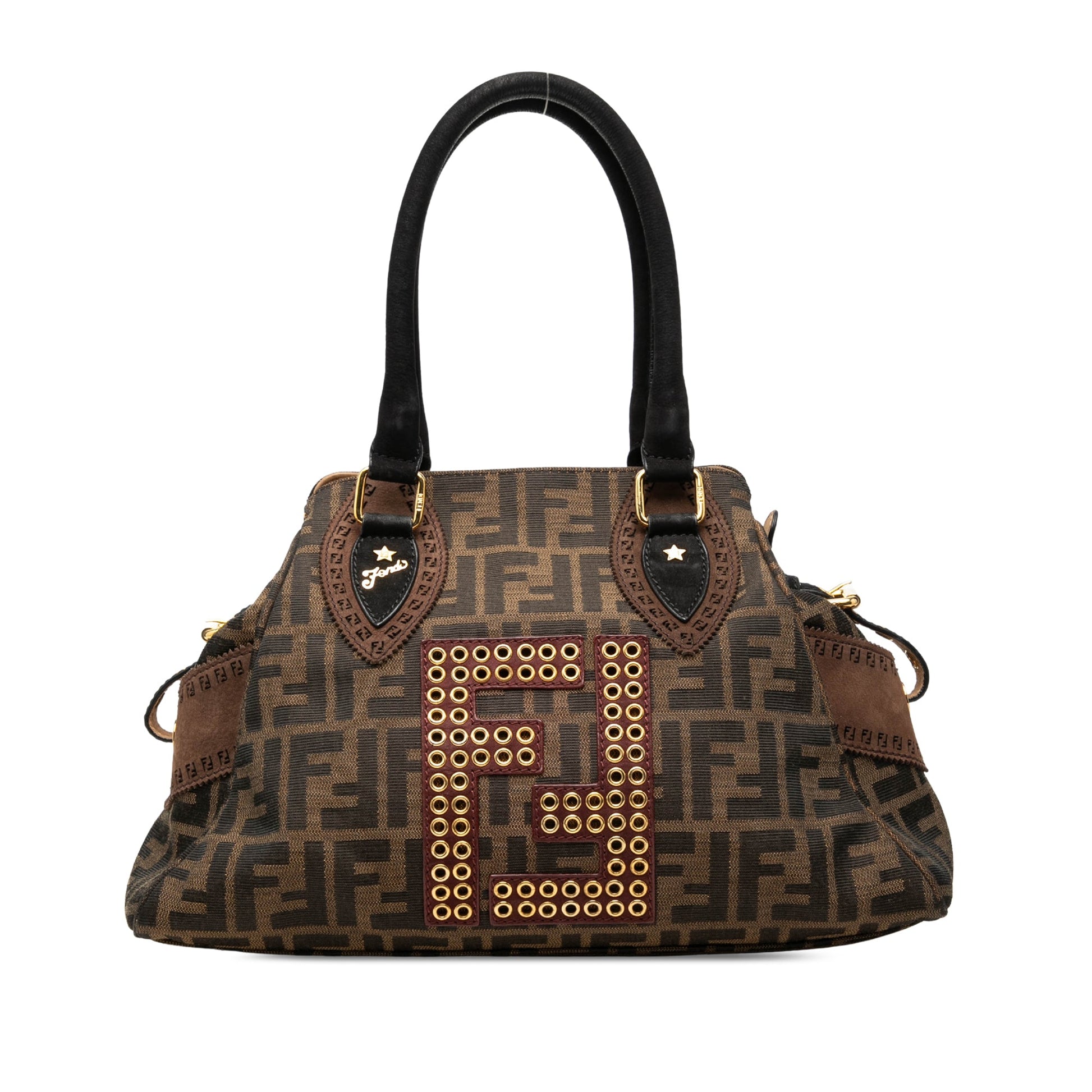 Fendi Zucca Canvas Grommet Etniko Du Jour Tote