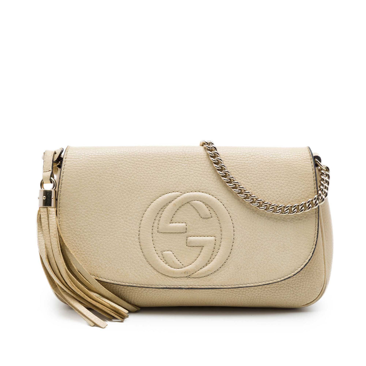 Gucci Medium Calfskin Soho Chain Flap Crossbody — Brown