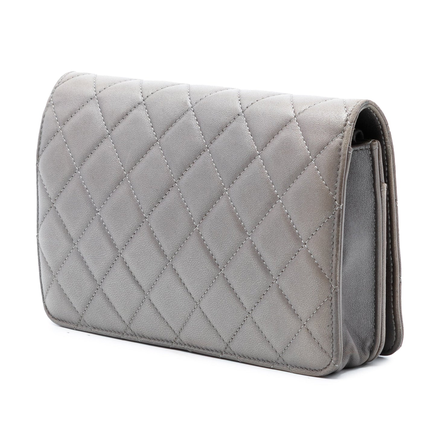 CC Quilted Lambskin Full Flap Wallet on Chain