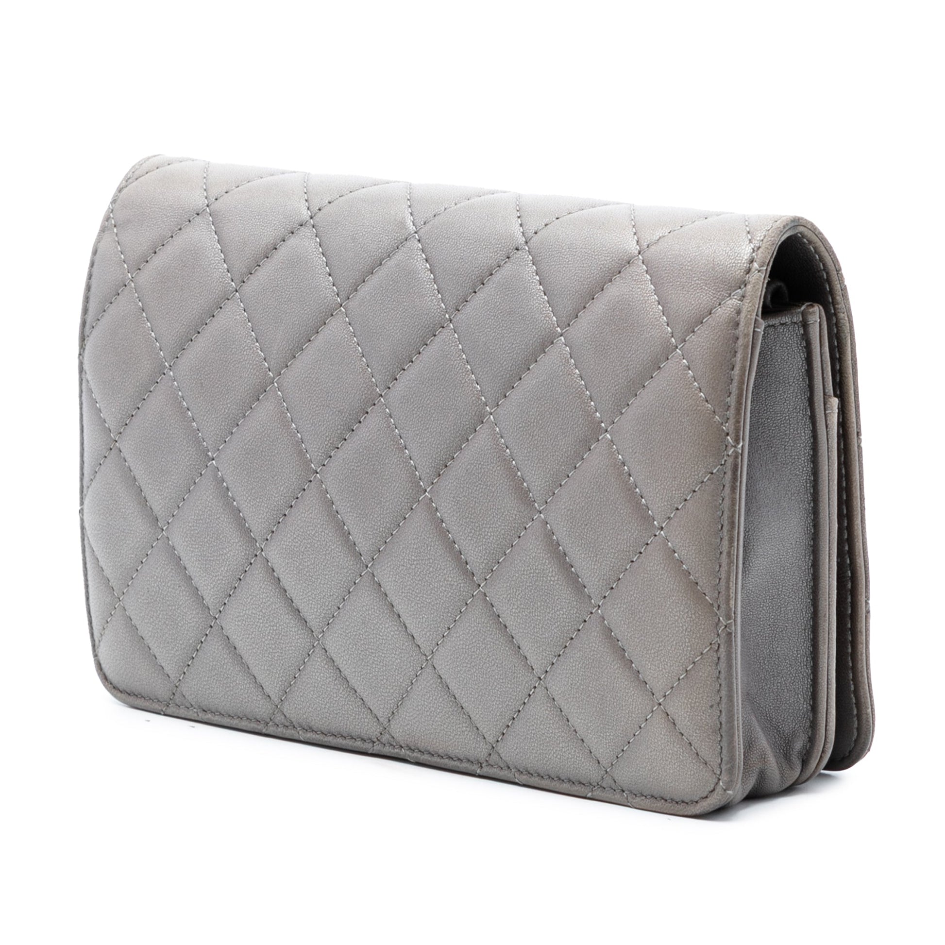 CC Quilted Lambskin Full Flap Wallet on Chain