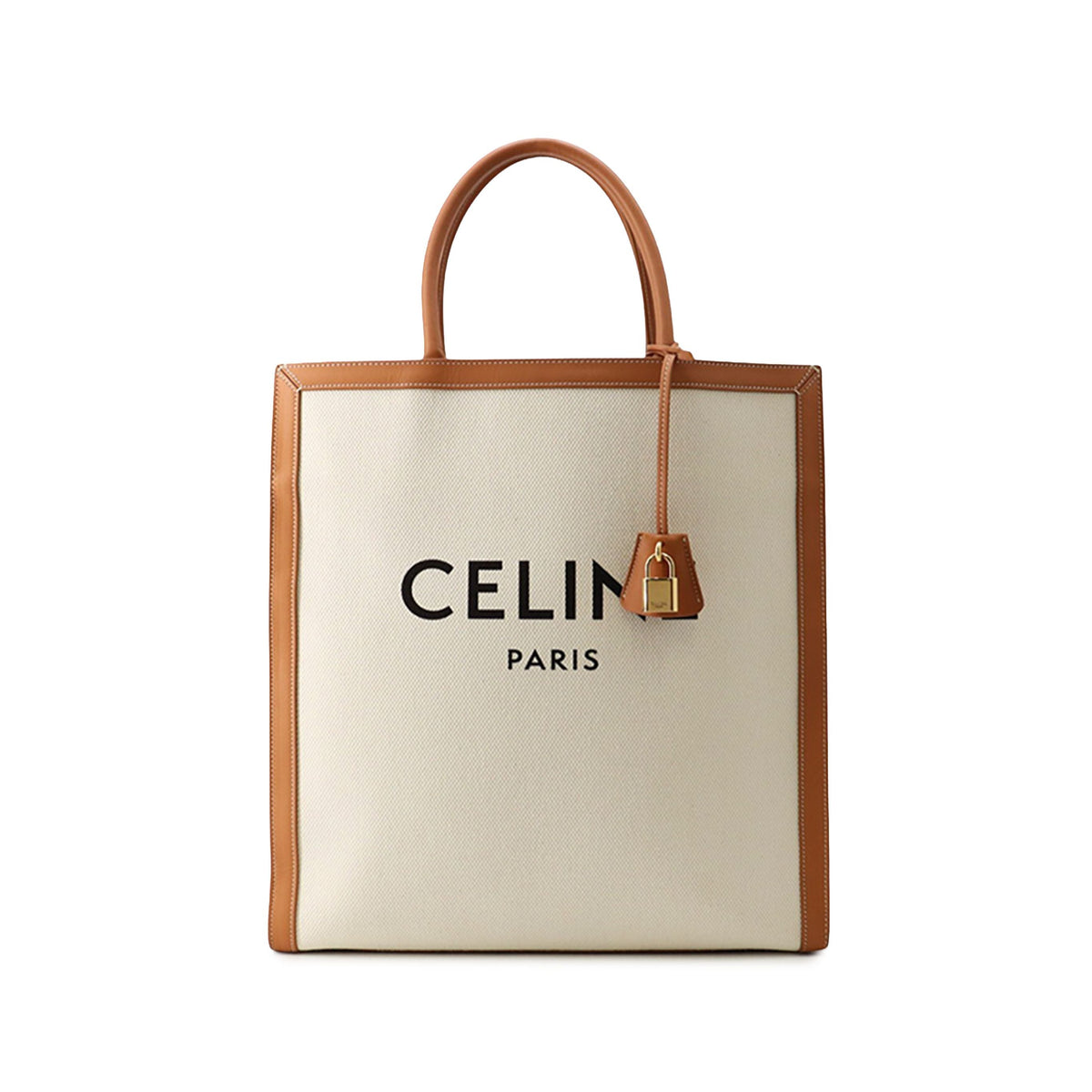 Celine Large Canvas Vertical Cabas Tote — Brown