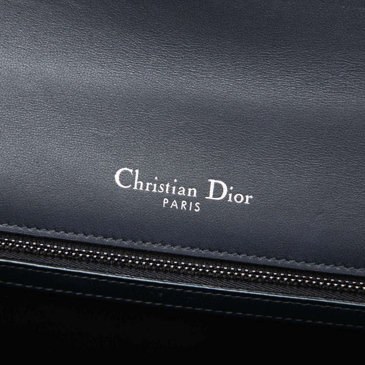 Dior Medium Metallic Patent Microcannage Diorama Flap — Silver