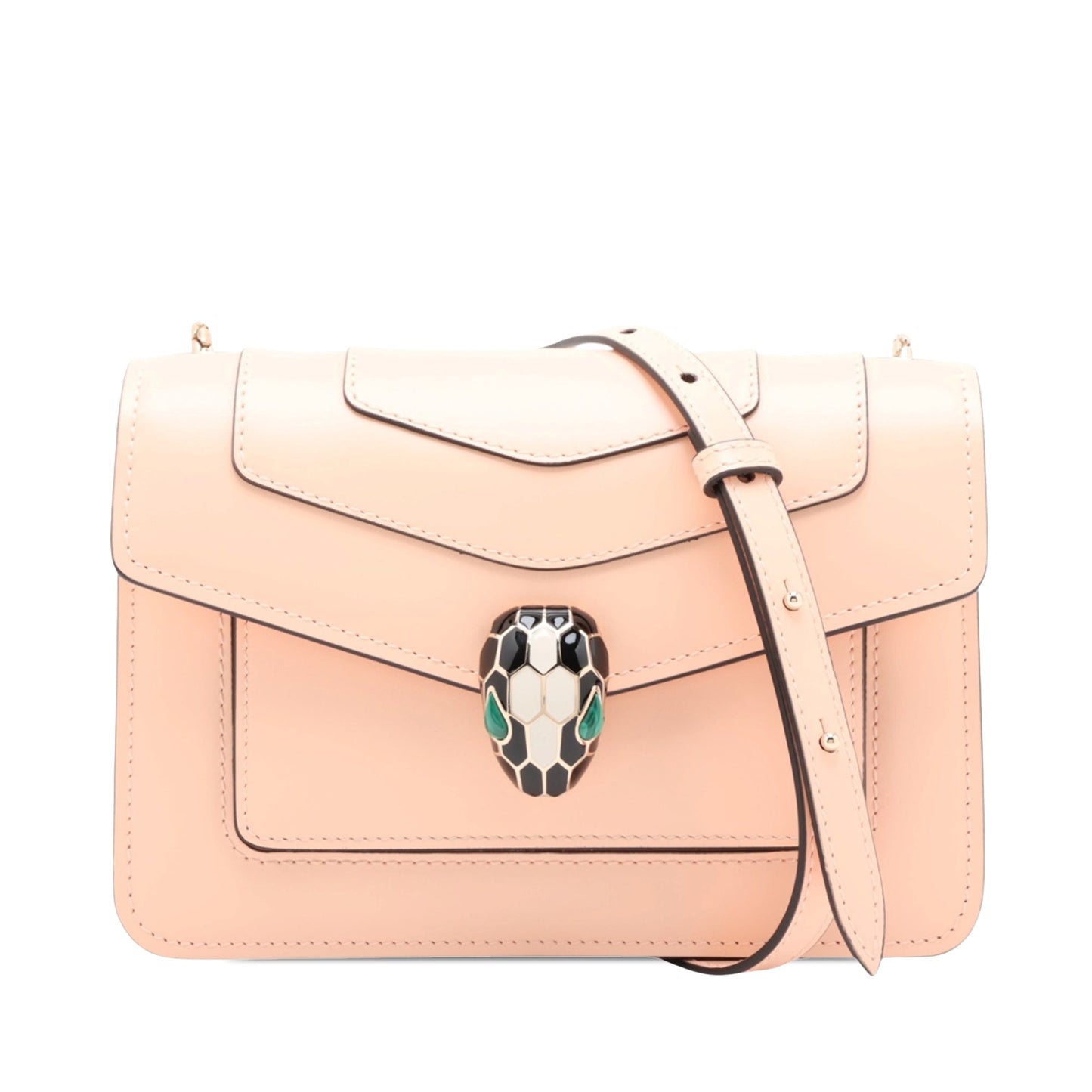 Bvlgari Small Leather Square Serpenti Forever Chain Crossbody