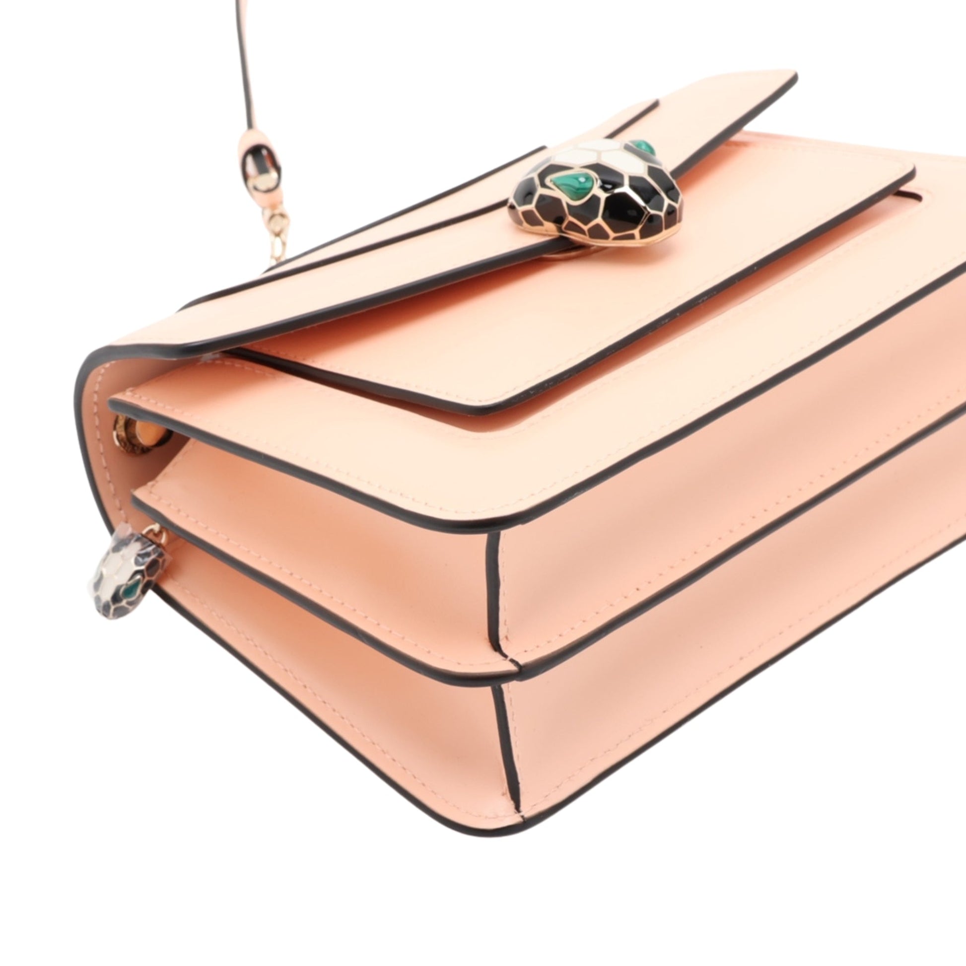 Bvlgari Small Leather Square Serpenti Forever Chain Crossbody