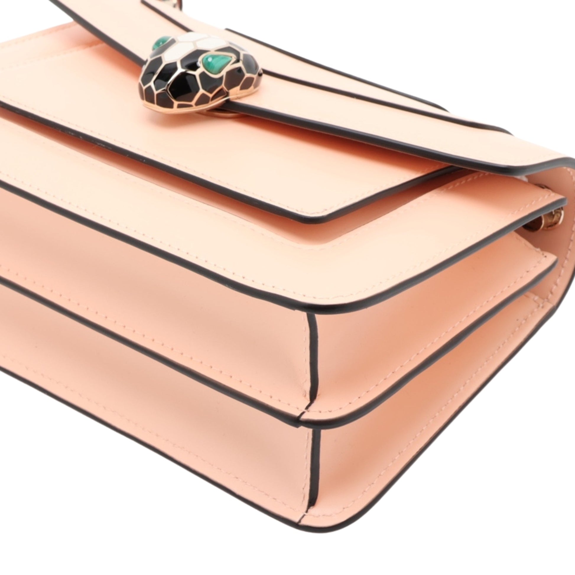 Bvlgari Small Leather Square Serpenti Forever Chain Crossbody