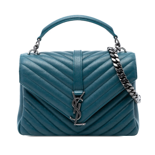 Medium Quilted Chevron Sheepskin College Satchel