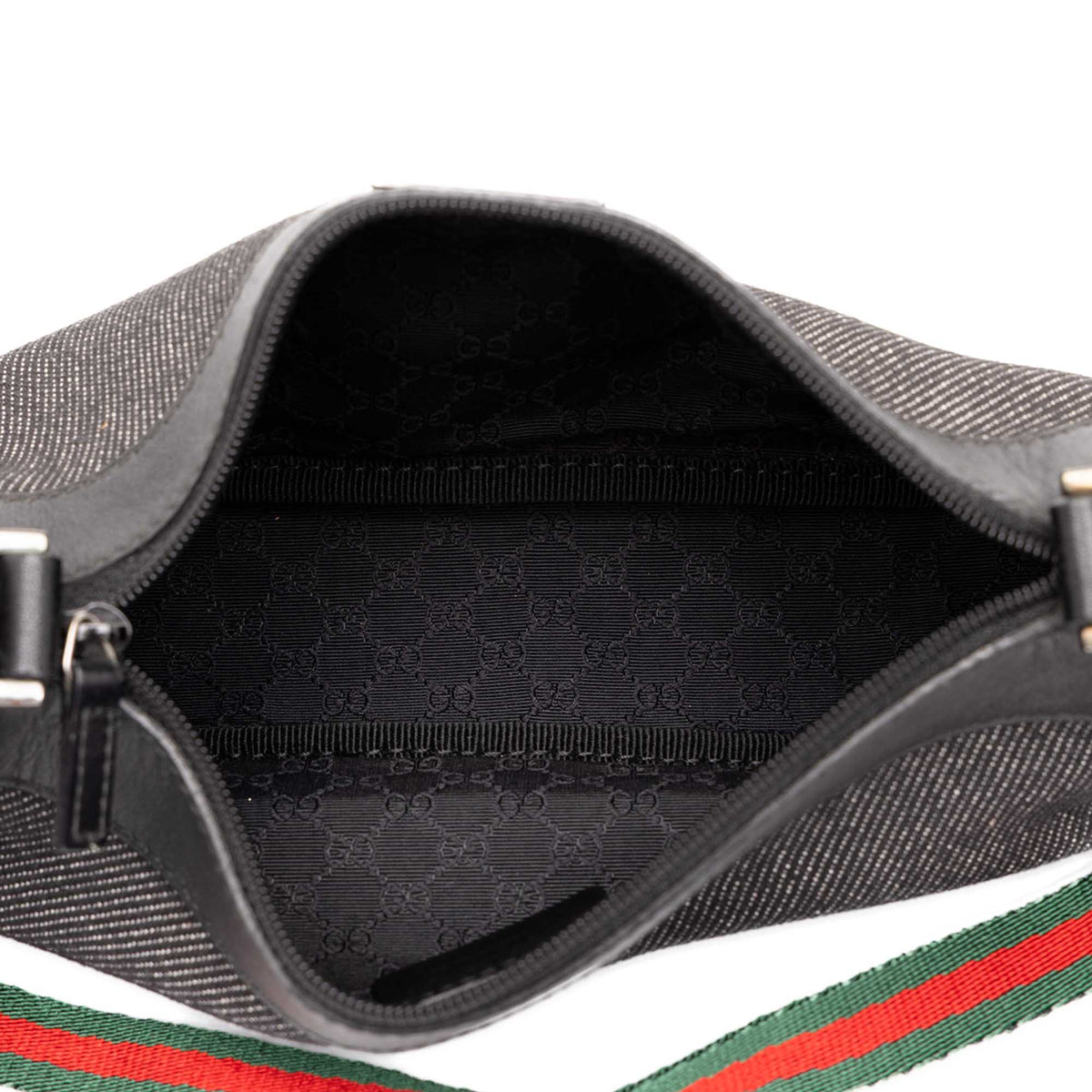 Gucci Denim Web Shoulder Bag