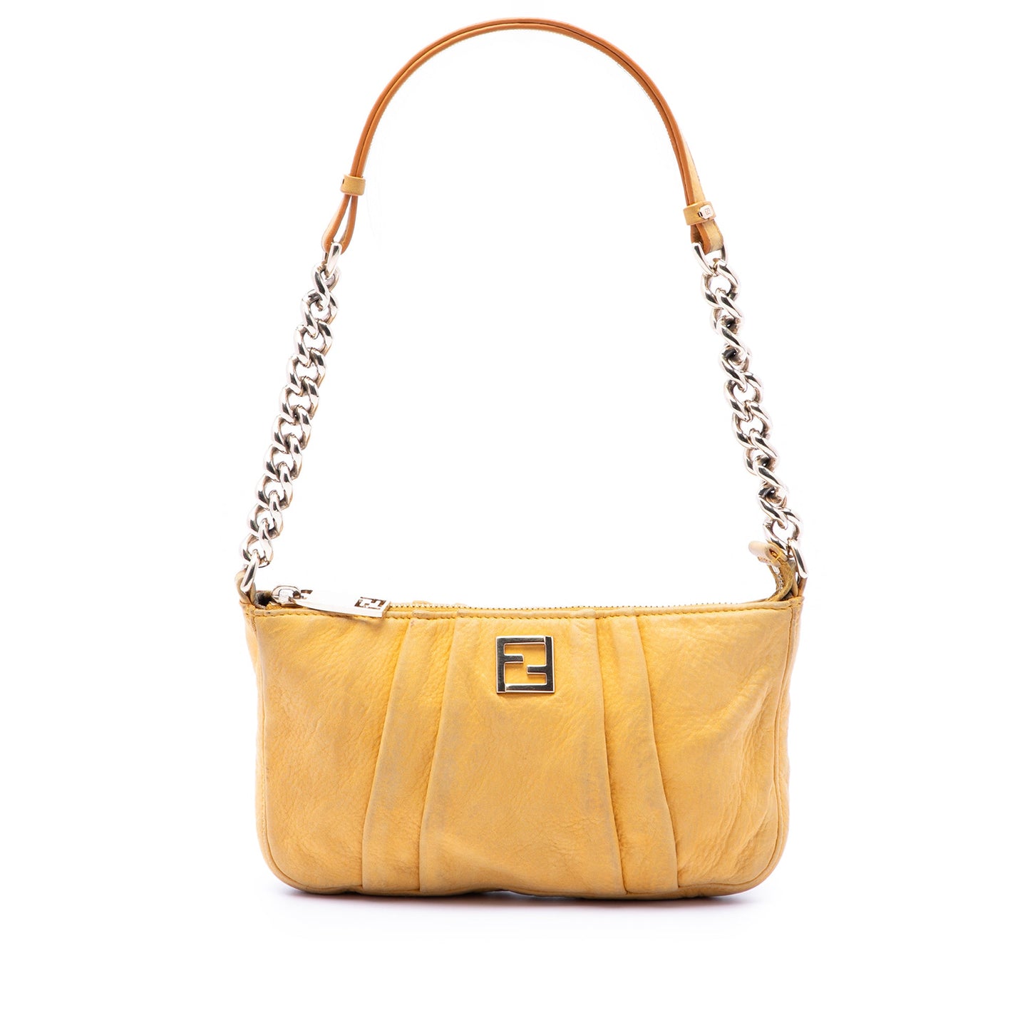 Fendi Pleated Nubuck FF Chain Pochette