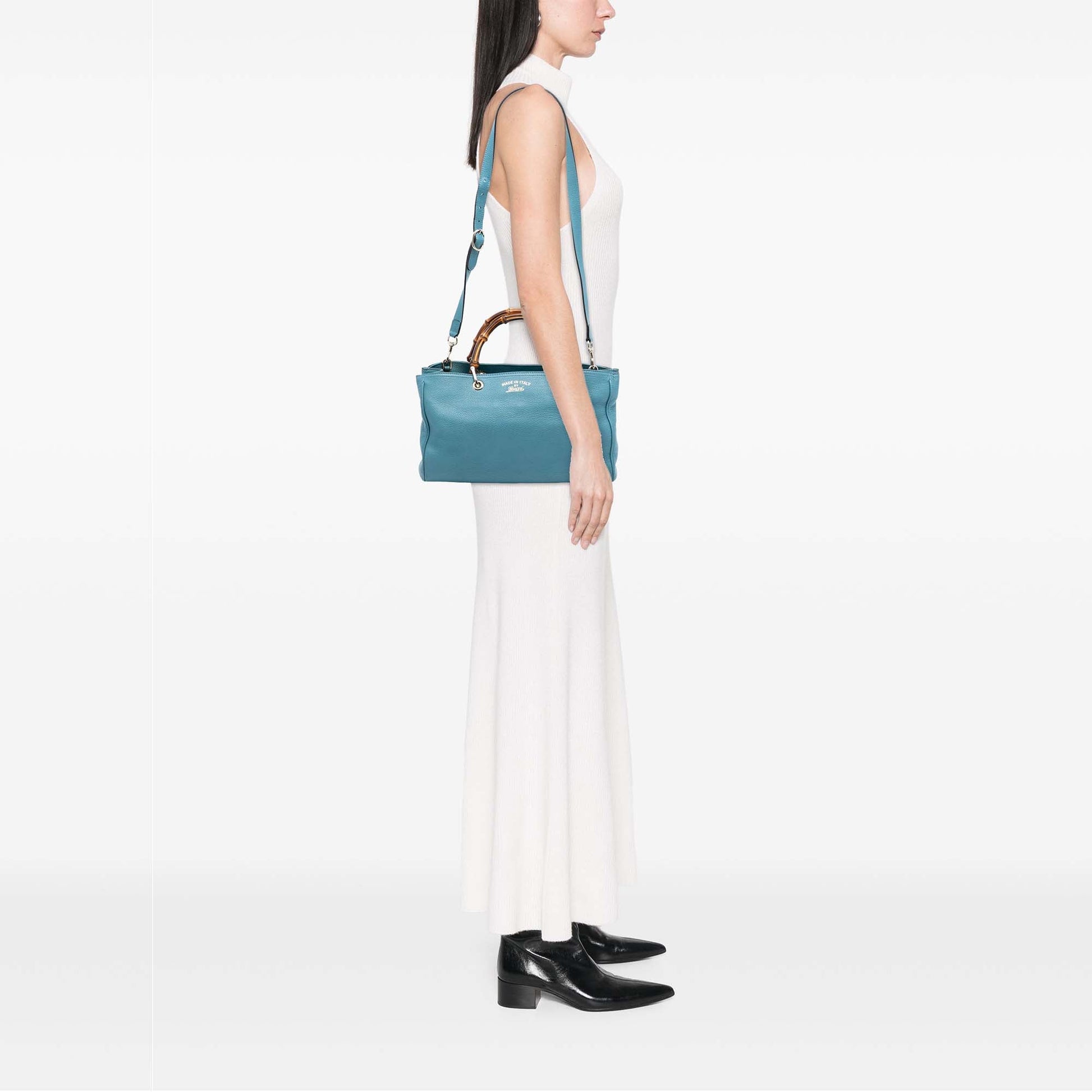 Gucci Medium Calfskin Bamboo Shopper Satchel