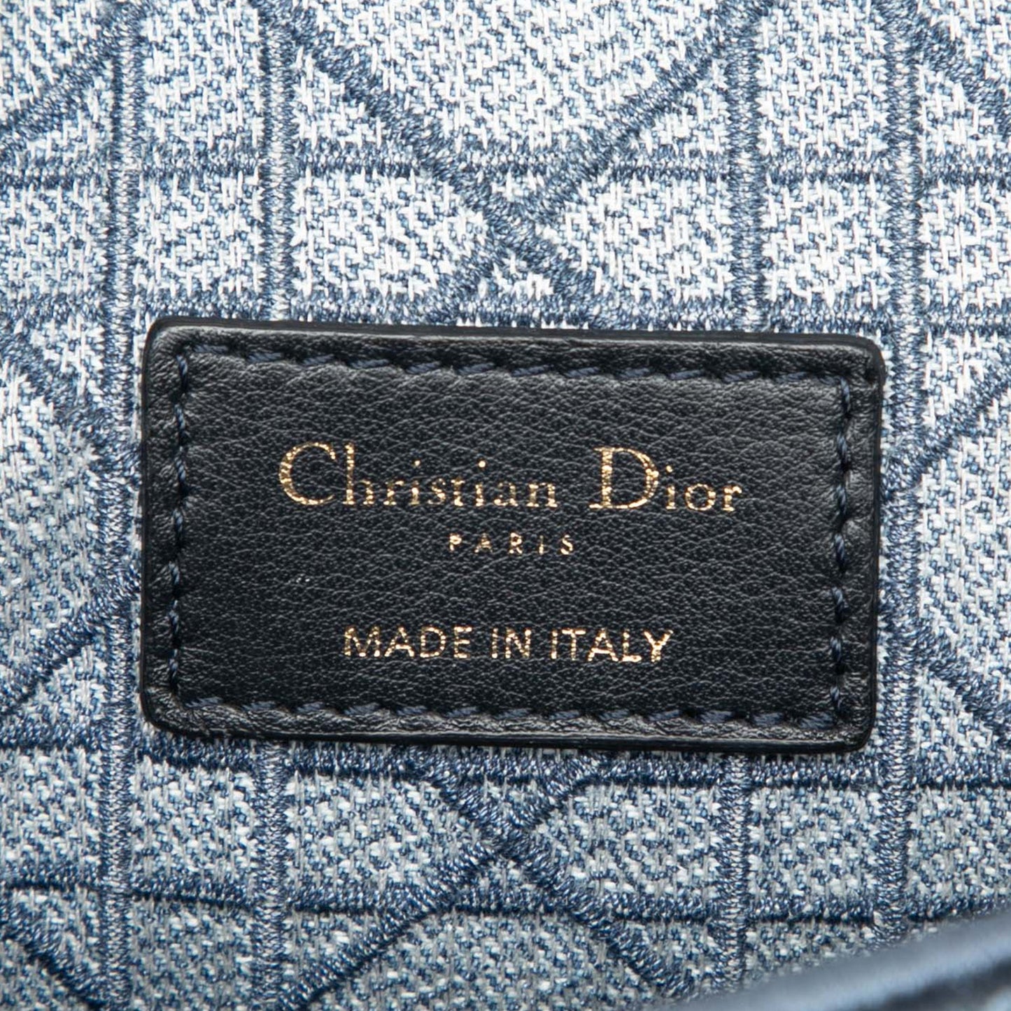 Dior Small Embroidered Denim Cannage Caro Bag