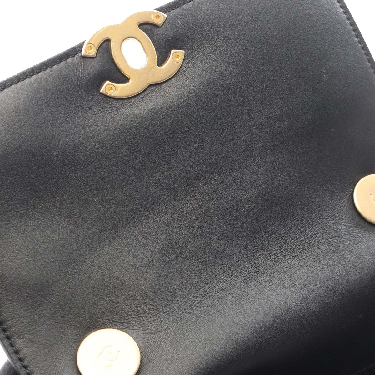 Chanel CC Stitched Calfskin Chain Flap