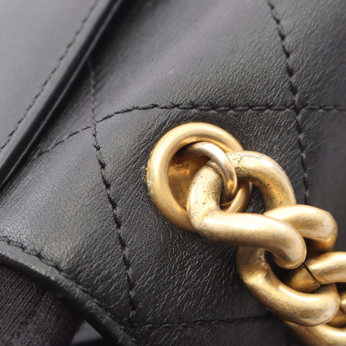 Chanel CC Stitched Calfskin Chain Flap