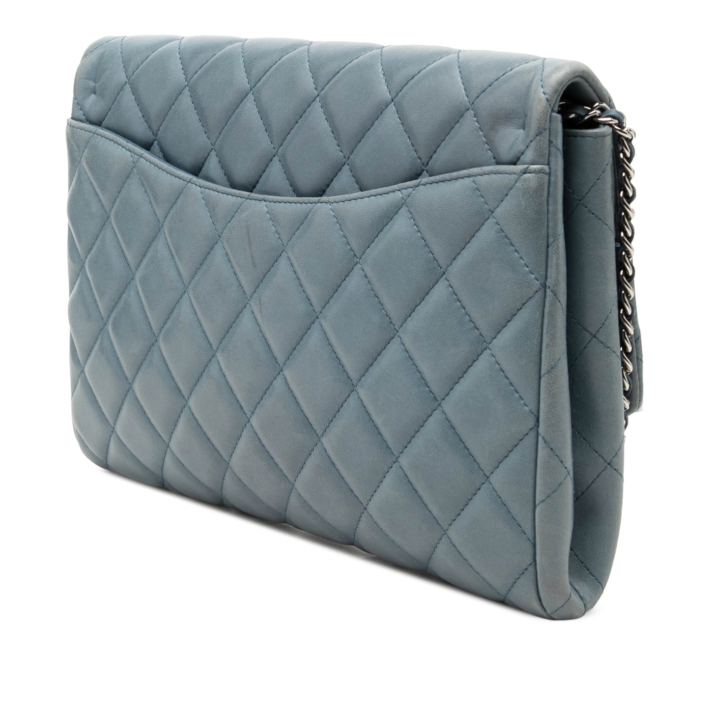 Chanel CC Quilted Lambskin Flap Clutch with Chain