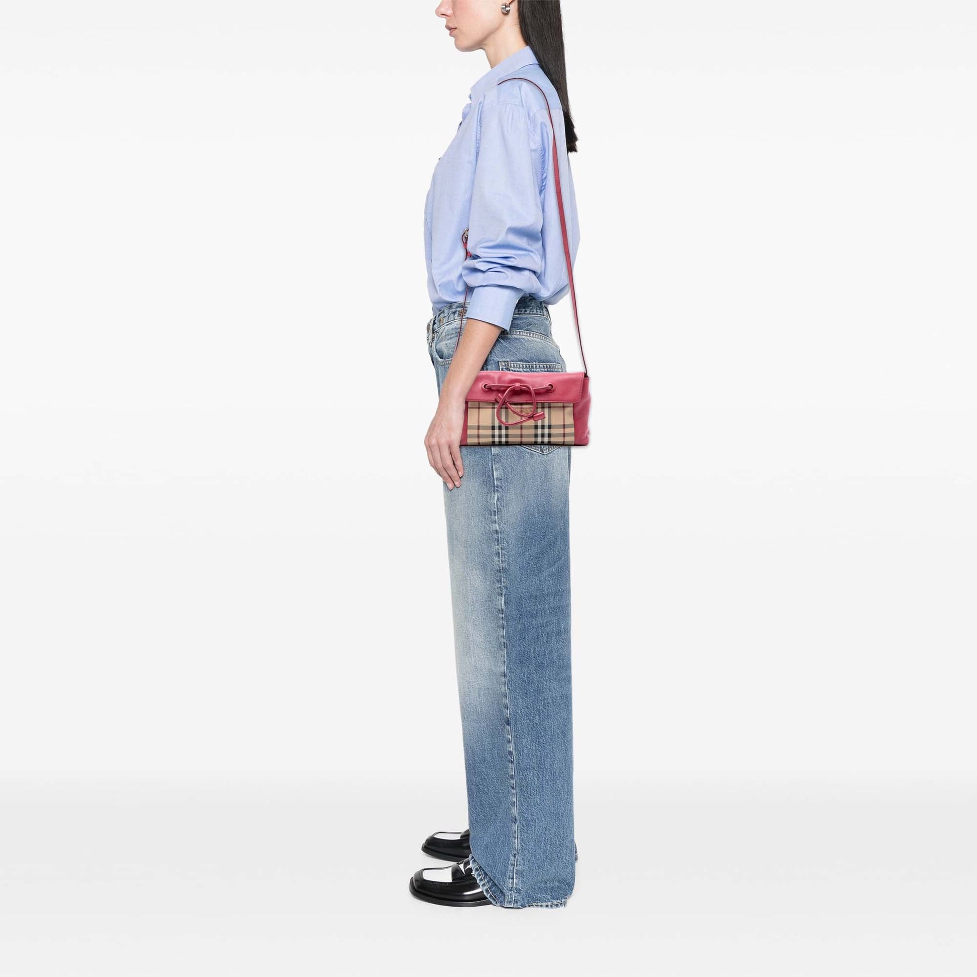 Haymarket Check Coated Canvas Leah Crossbody