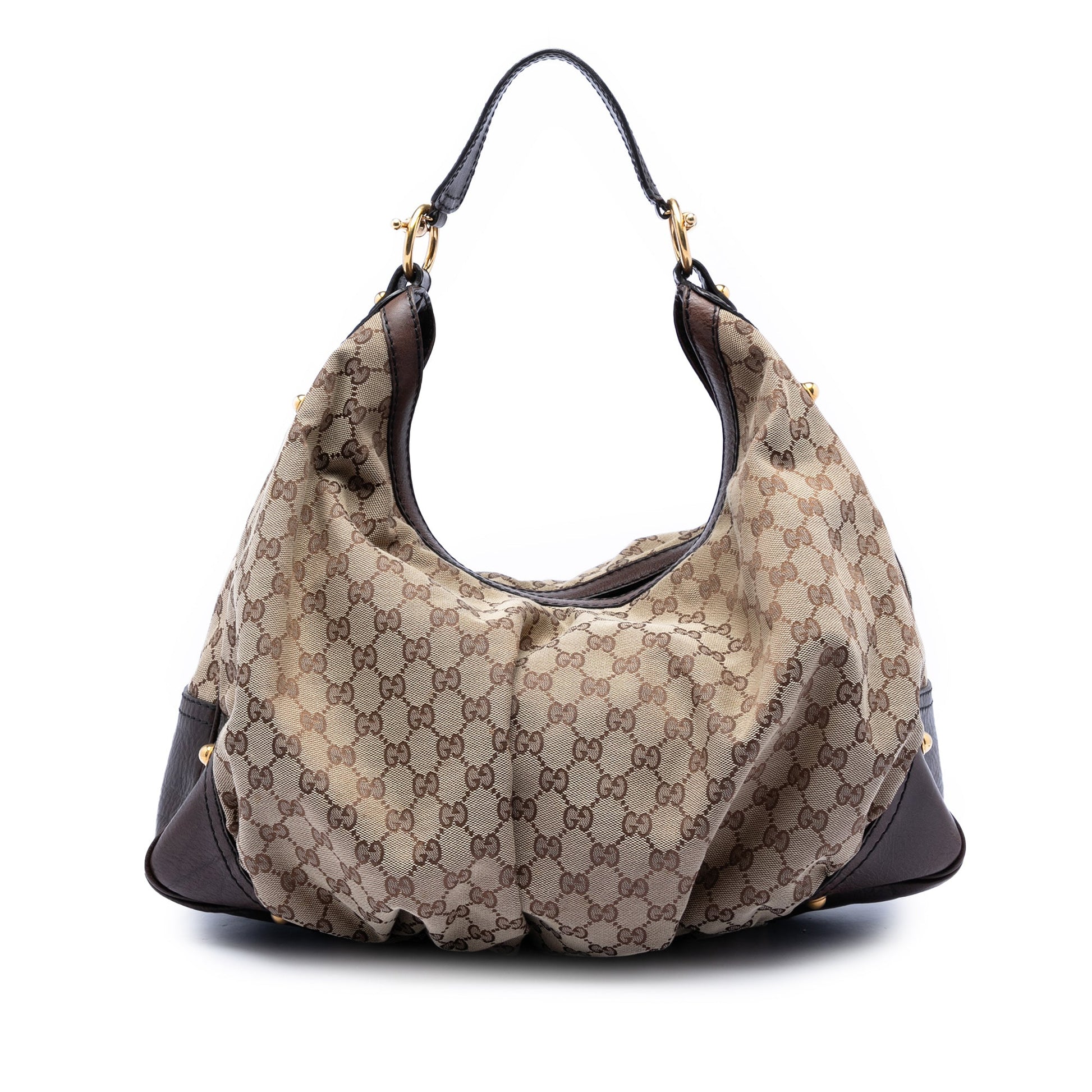 Large GG Canvas Jockey Hobo