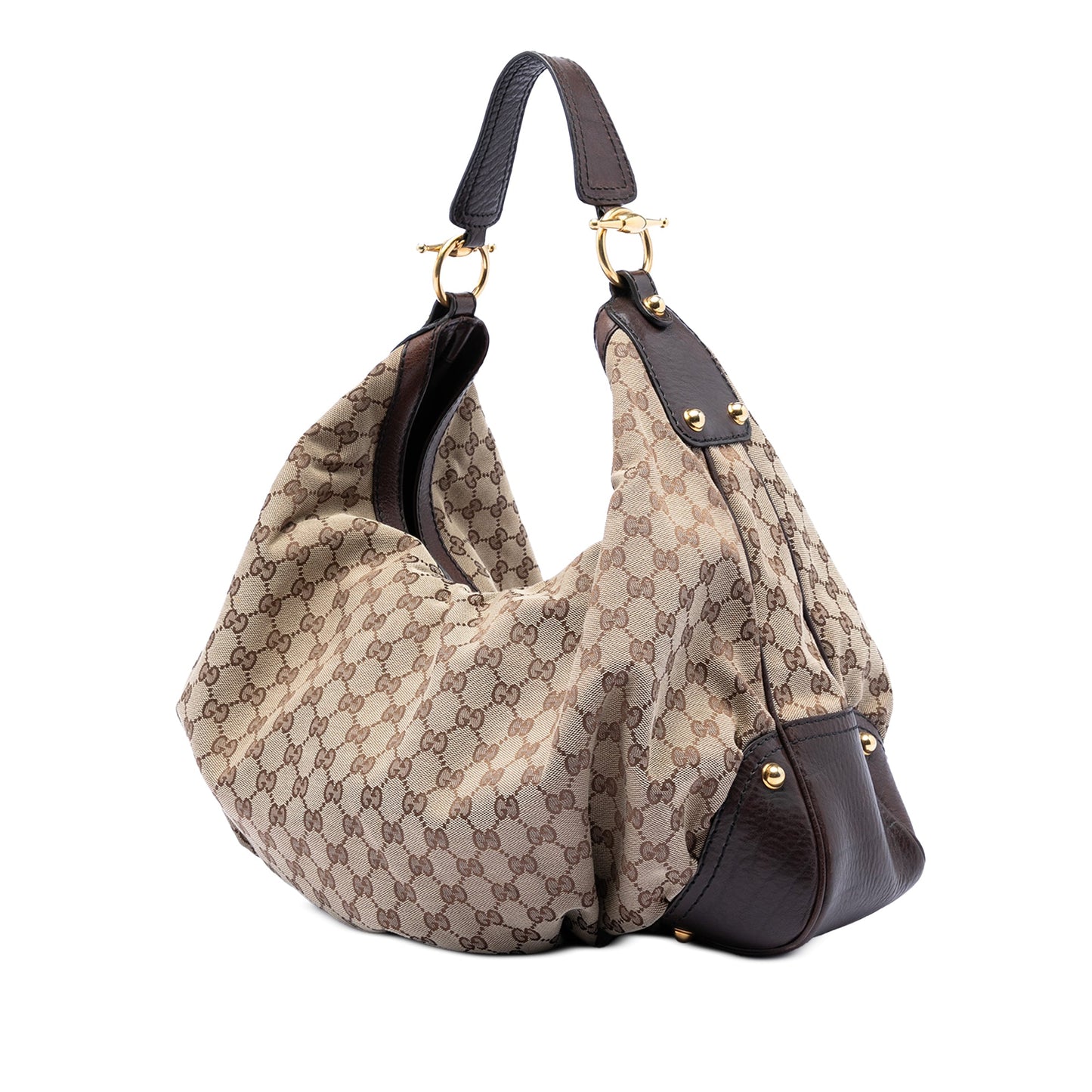 Large GG Canvas Jockey Hobo