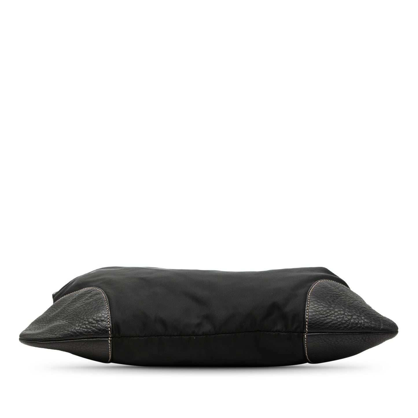 Prada Vitello Daino Trimmed Tessuto Zip Top Crossbody