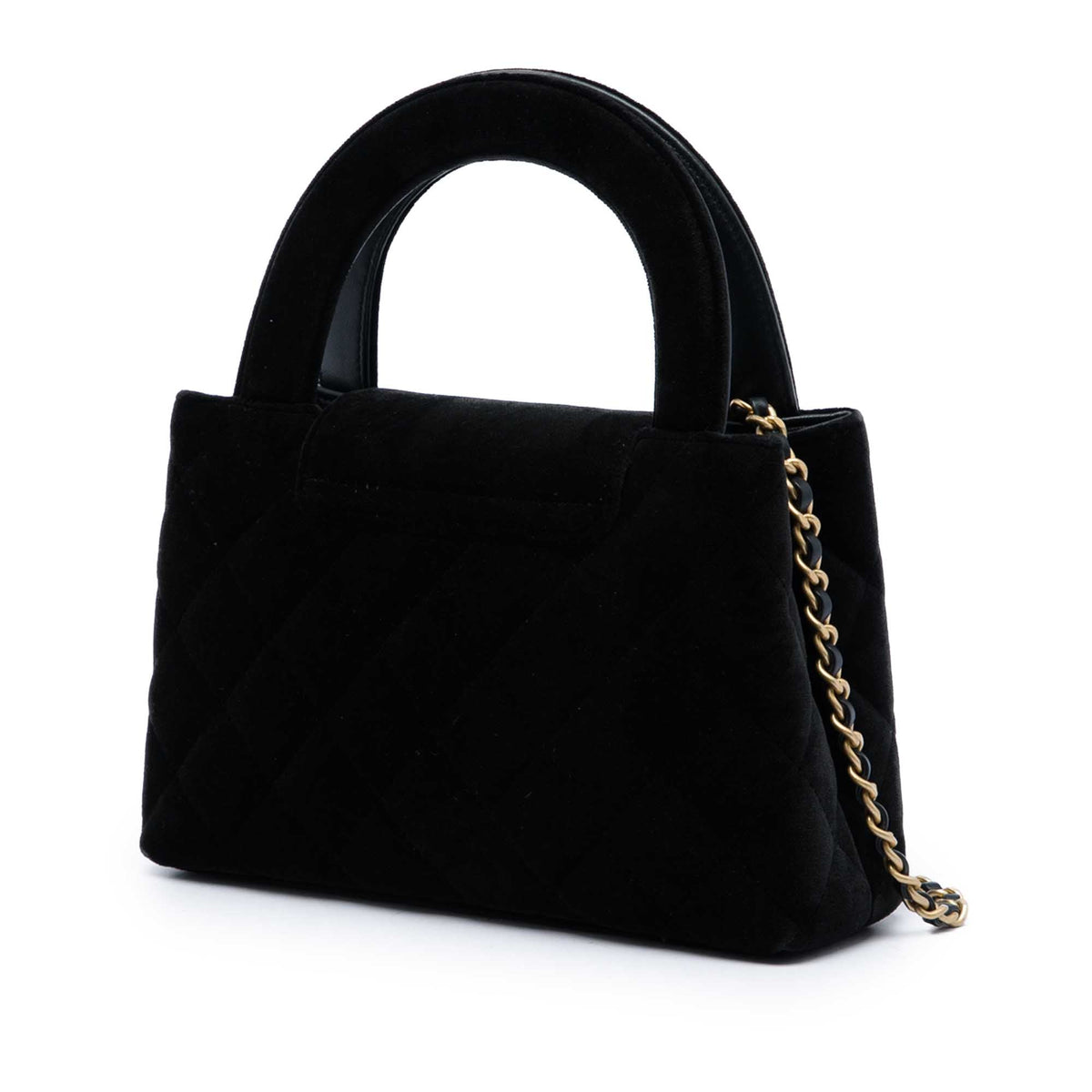 Chanel Nano Velvet Kelly Shopper Bag — Black