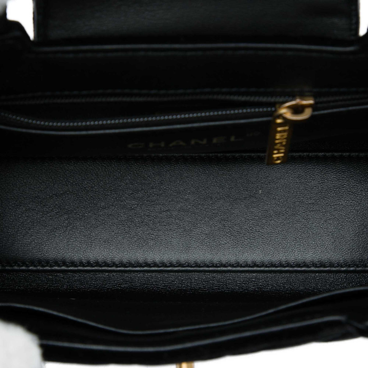 Chanel Nano Velvet Kelly Shopper Bag — Black