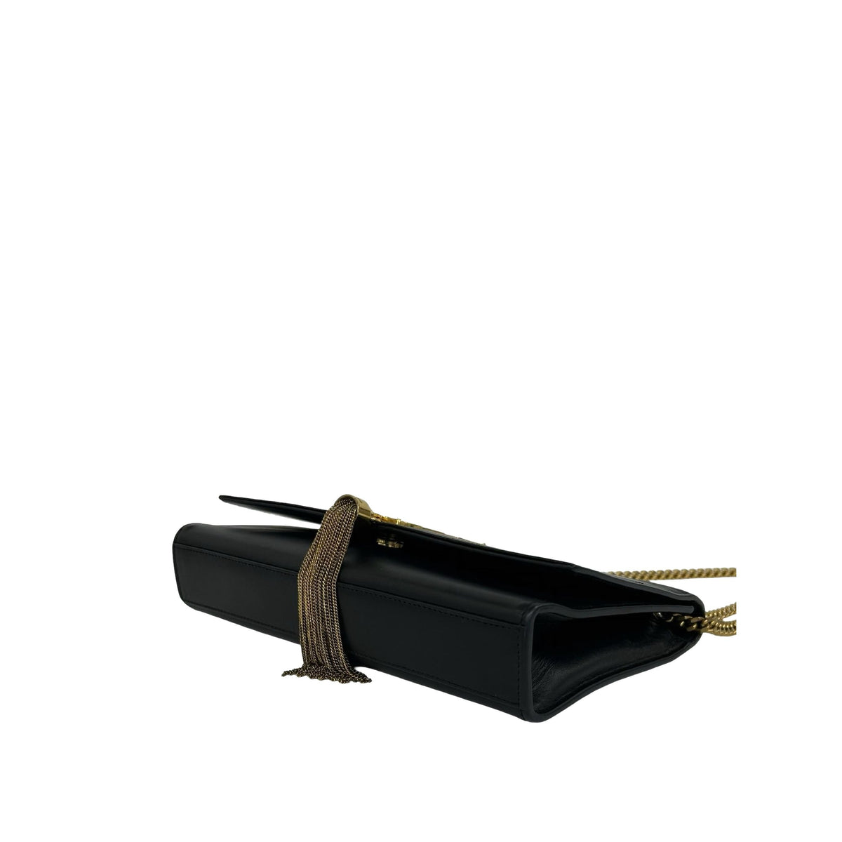 Saint Laurent Medium Smooth Calfskin Classic Monogram Kate Tassel Crossbody — Black