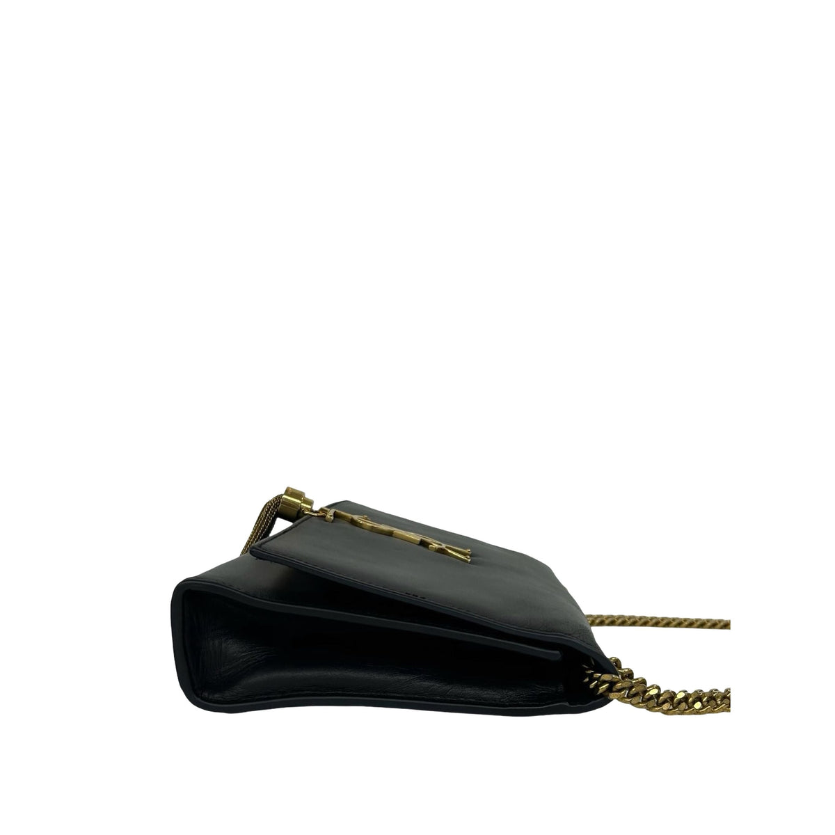 Saint Laurent Medium Smooth Calfskin Classic Monogram Kate Tassel Crossbody — Black