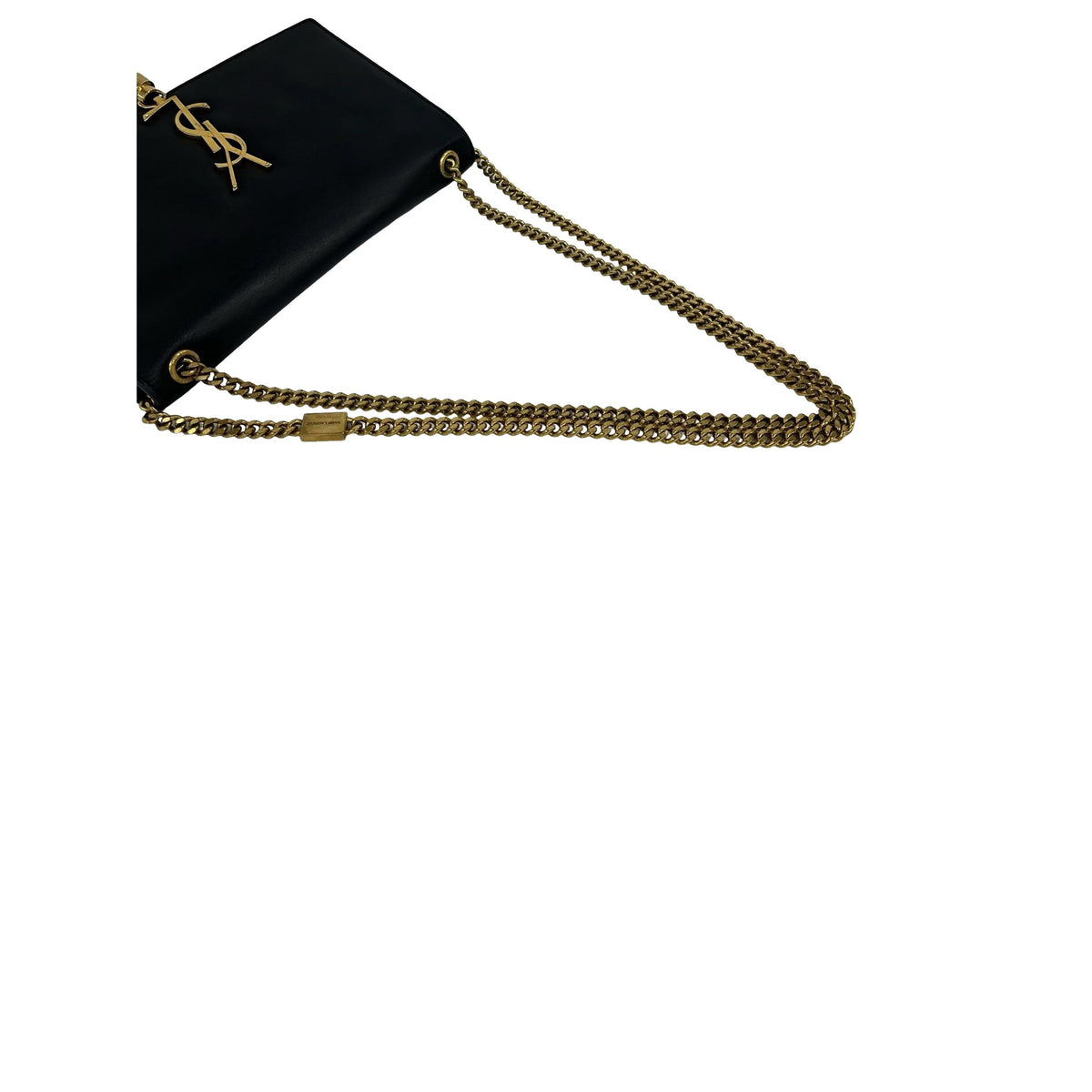 Saint Laurent Medium Smooth Calfskin Classic Monogram Kate Tassel Crossbody — Black