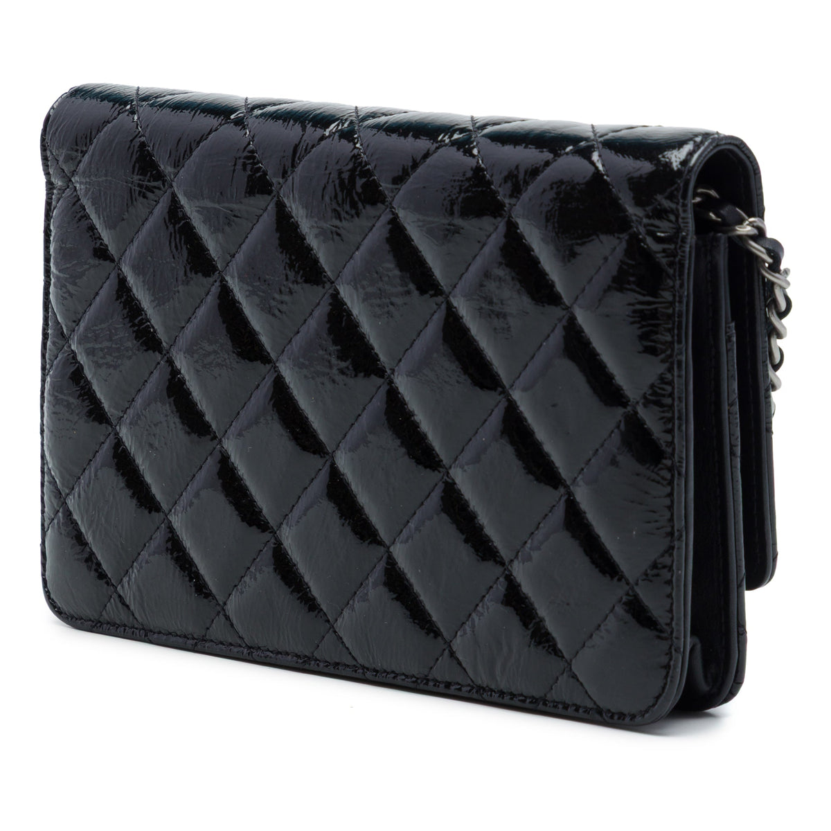 Chanel Paris Dallas CC Quilted Patent Goatskin Wallet on Chain