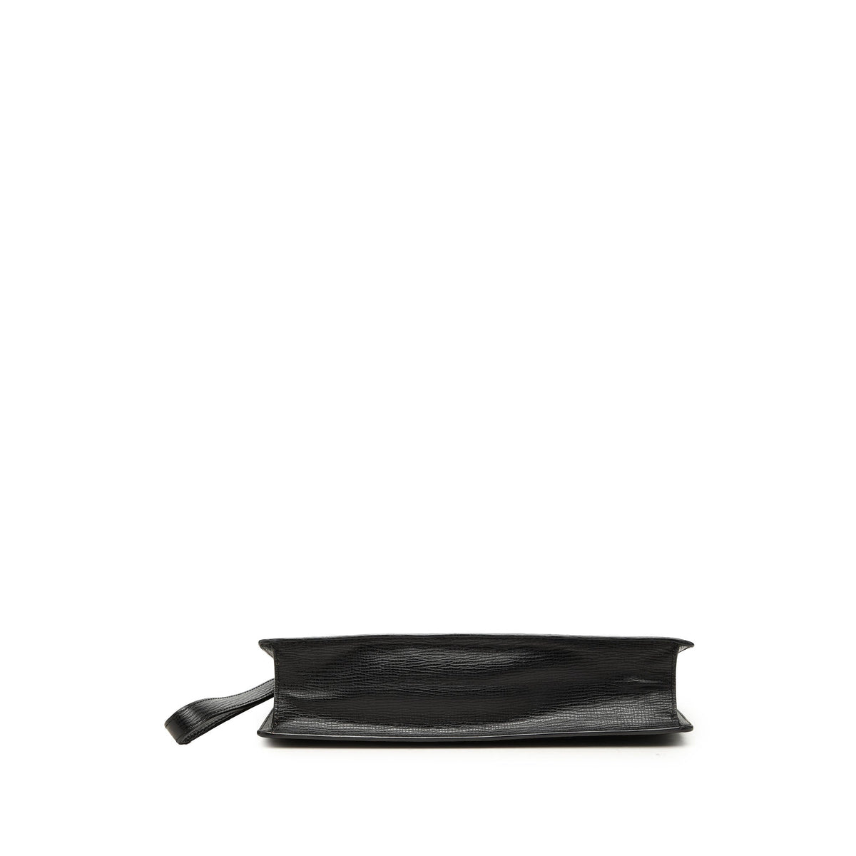 LOEWE Textured Leather Anagram Flap Clutch — Black