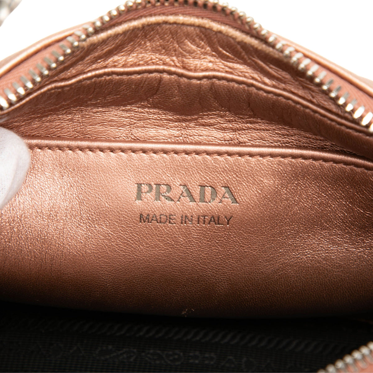 Prada Metallic Nappa Impunture Diagramme Camera Bag