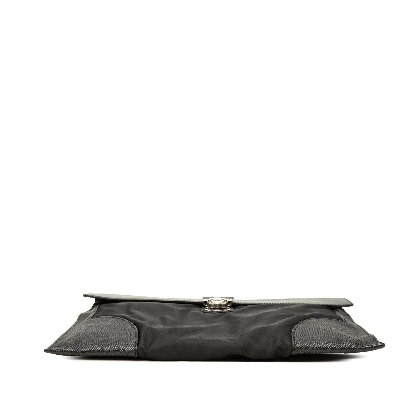 Prada Saffiano Trimmed Tessuto Clutch