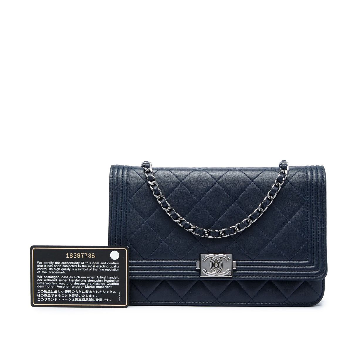 Chanel Quilted Lambskin Boy Wallet On Chain