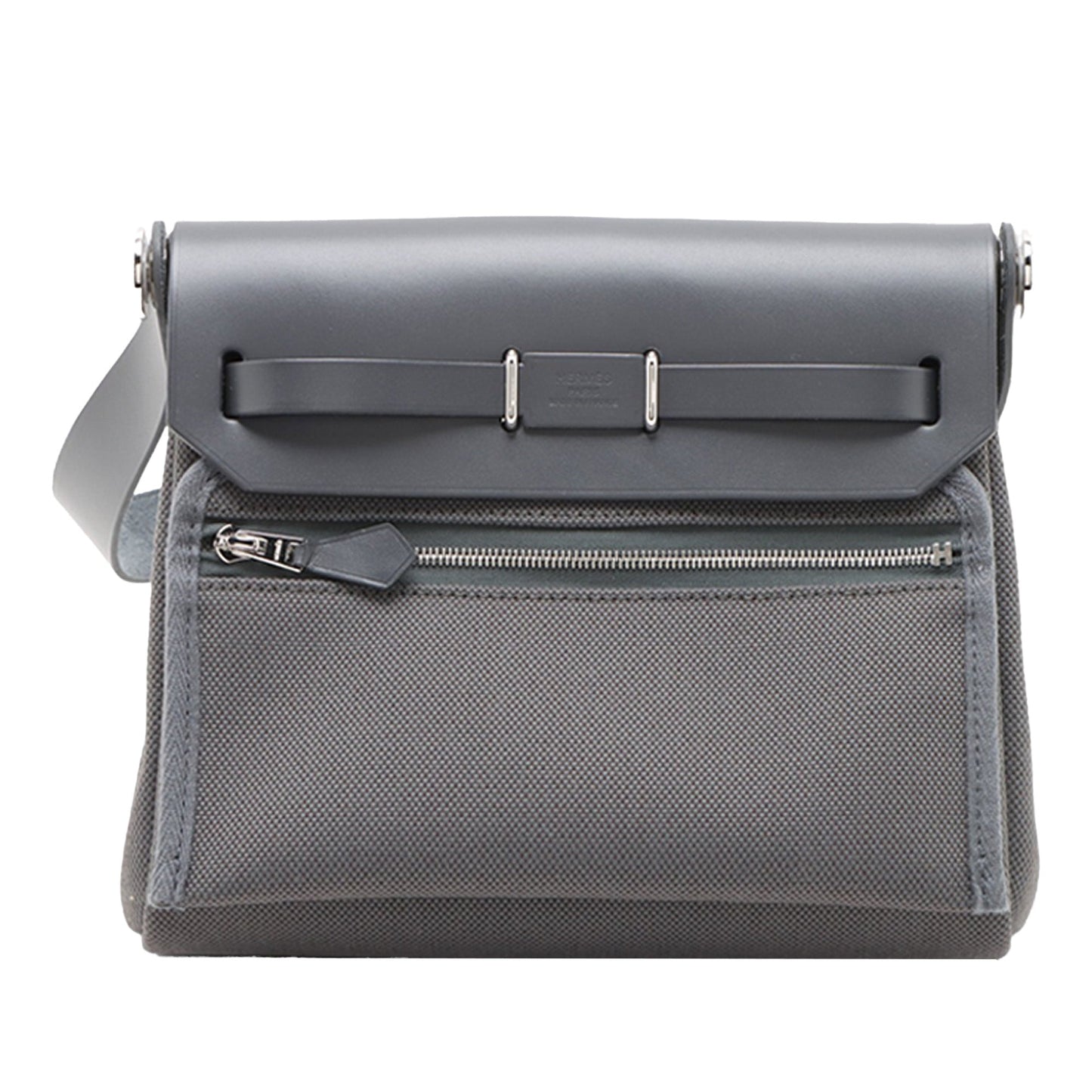 Hermès Military Toile and Vache Hunter Herbag Zip 20