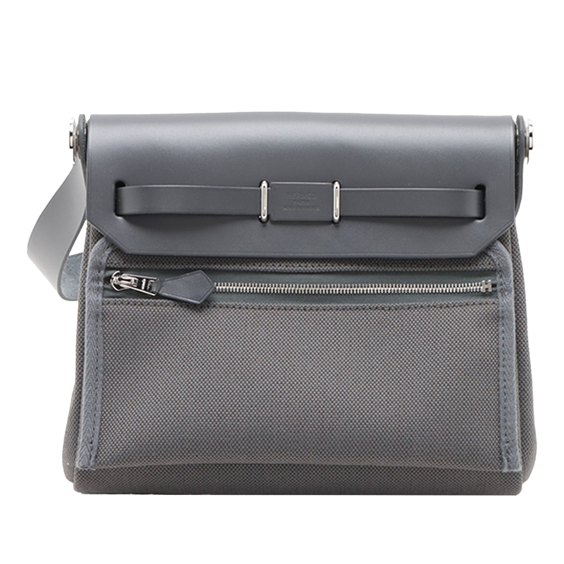 Hermès Military Toile and Vache Hunter Herbag Zip 20