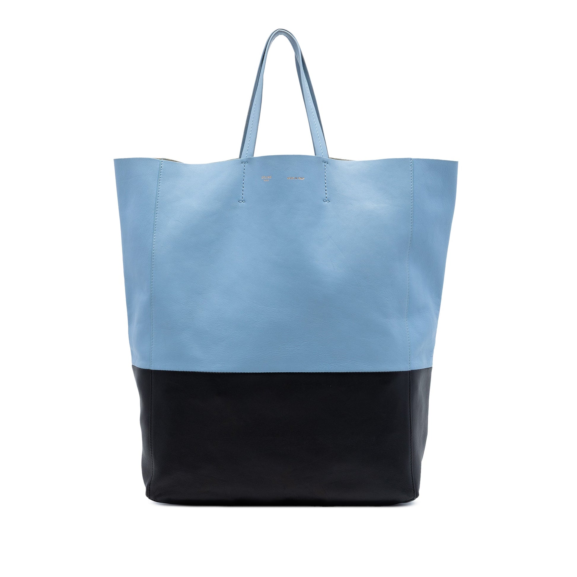 Celine Bicolor Leather Vertical Cabas Tote
