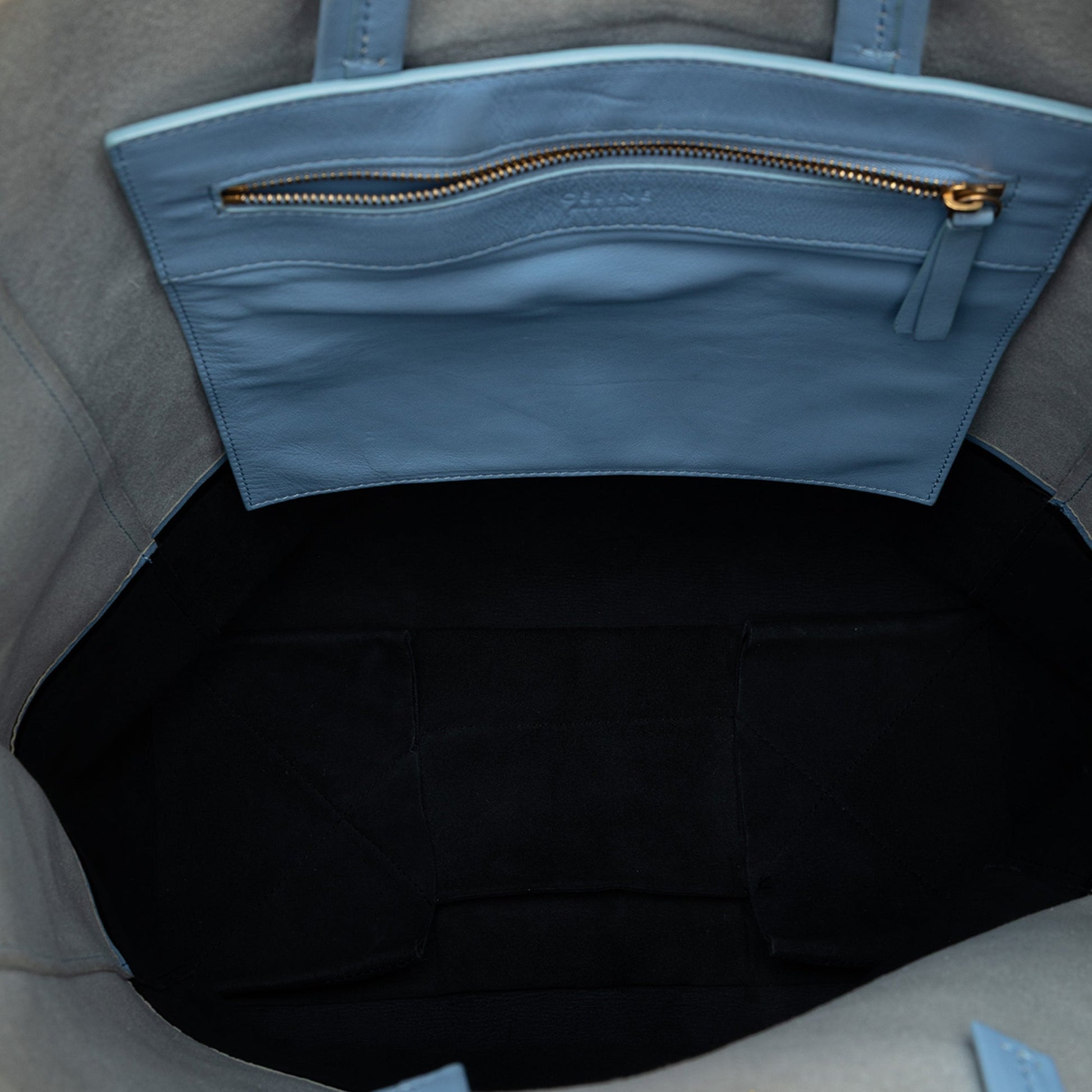 Celine Bicolor Leather Vertical Cabas Tote