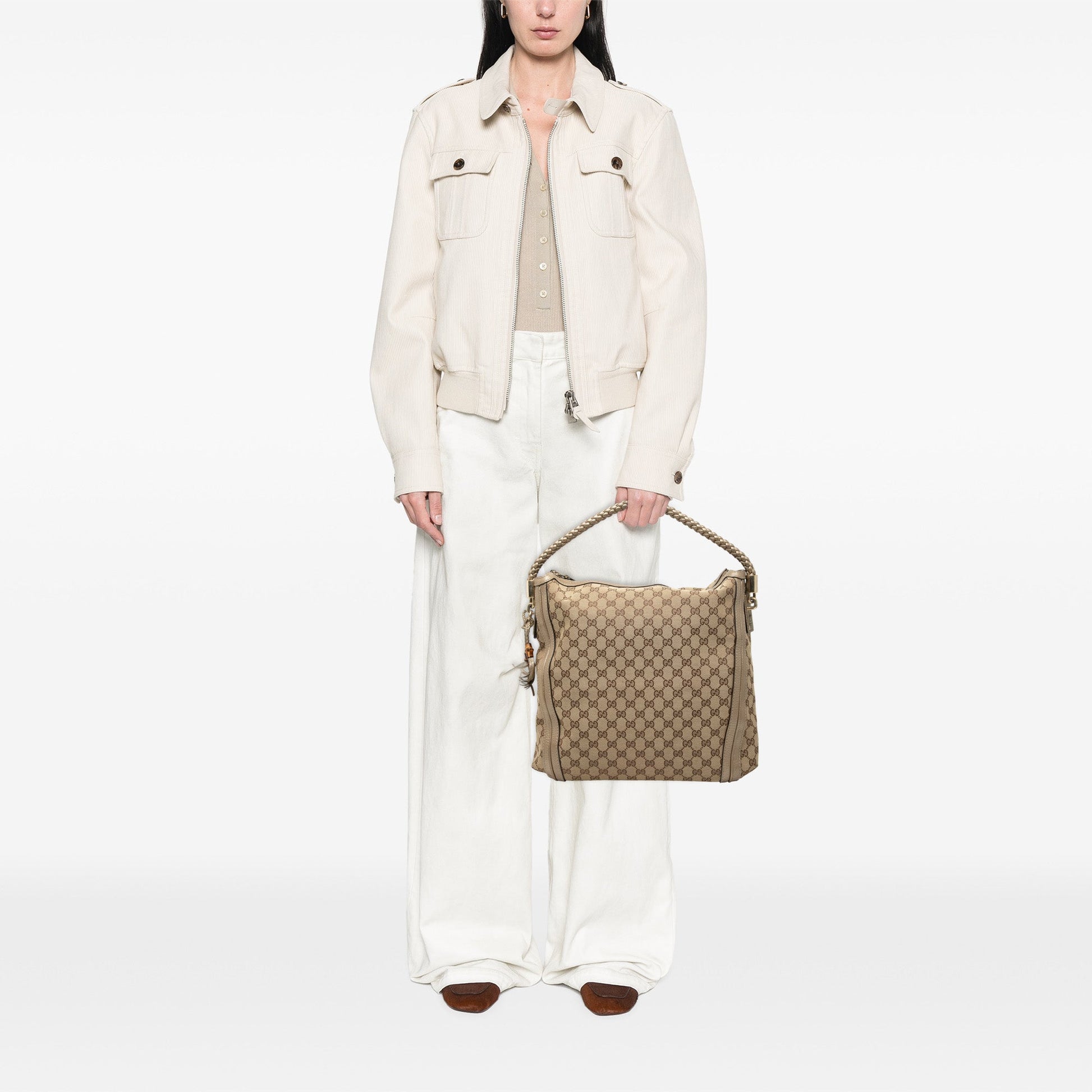 Gucci Large GG Canvas Bella Shoulder Bag