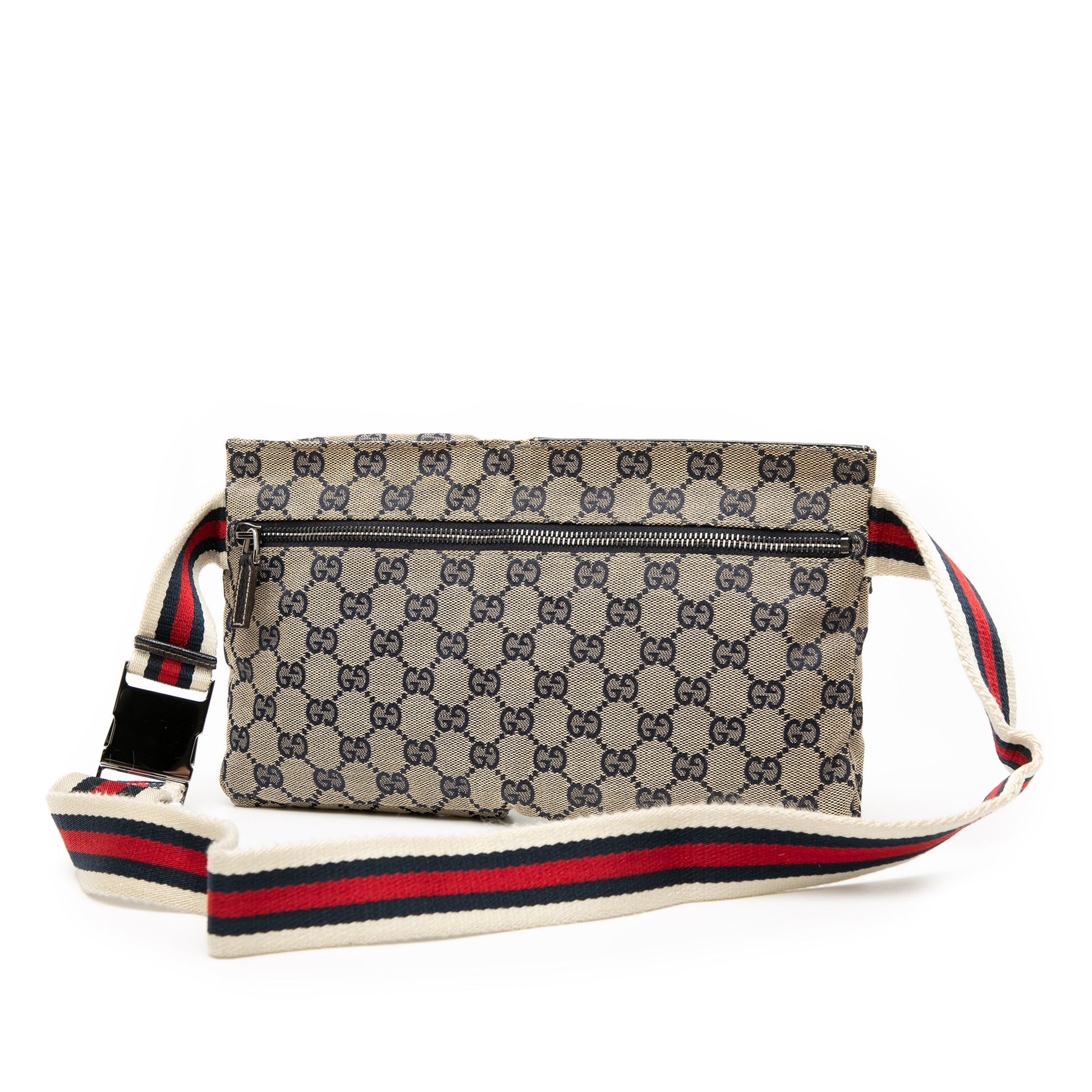 Gucci GG Canvas Web Double Pocket Belt Bag