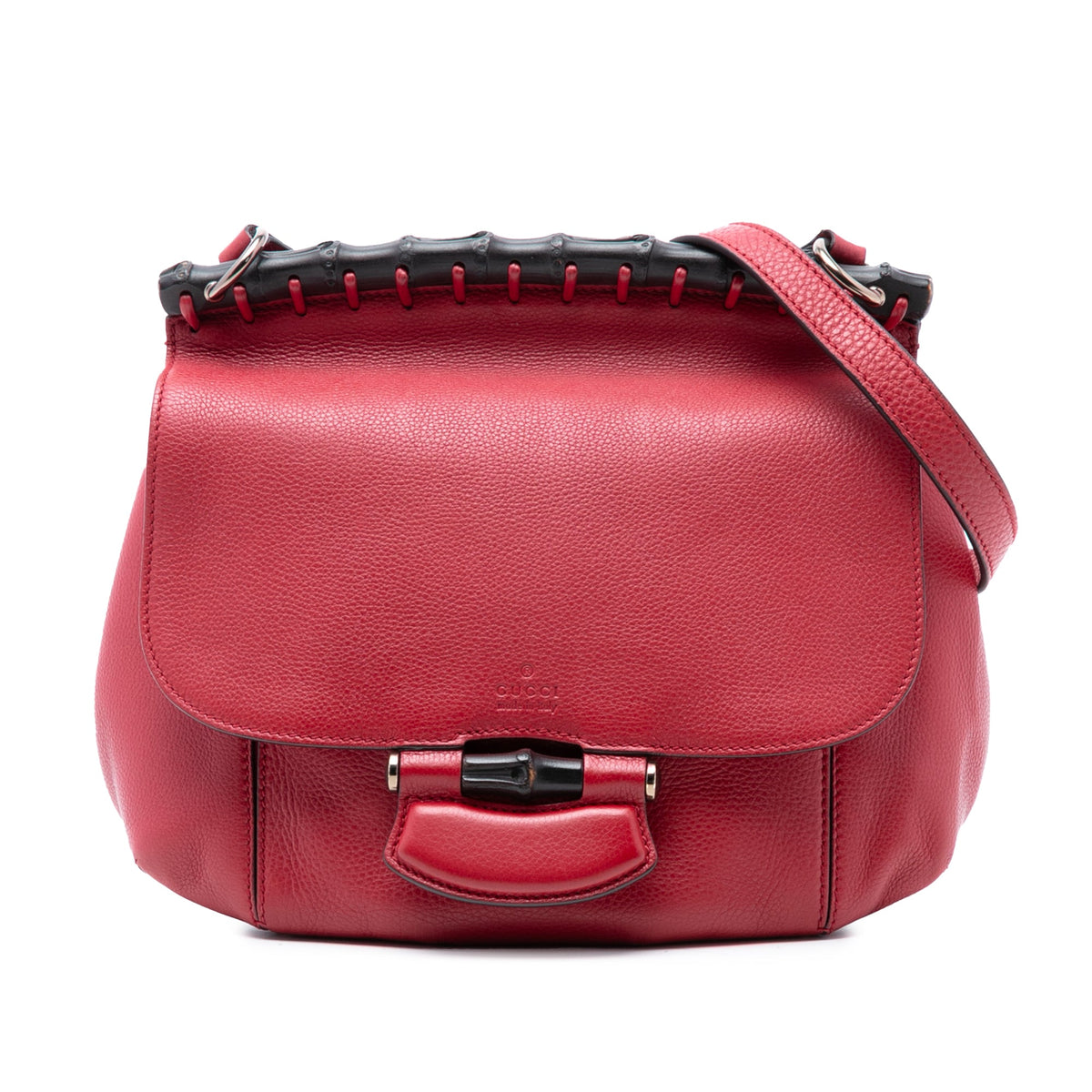 Gucci Medium Leather Bamboo Nouveau Fringe Crossbody