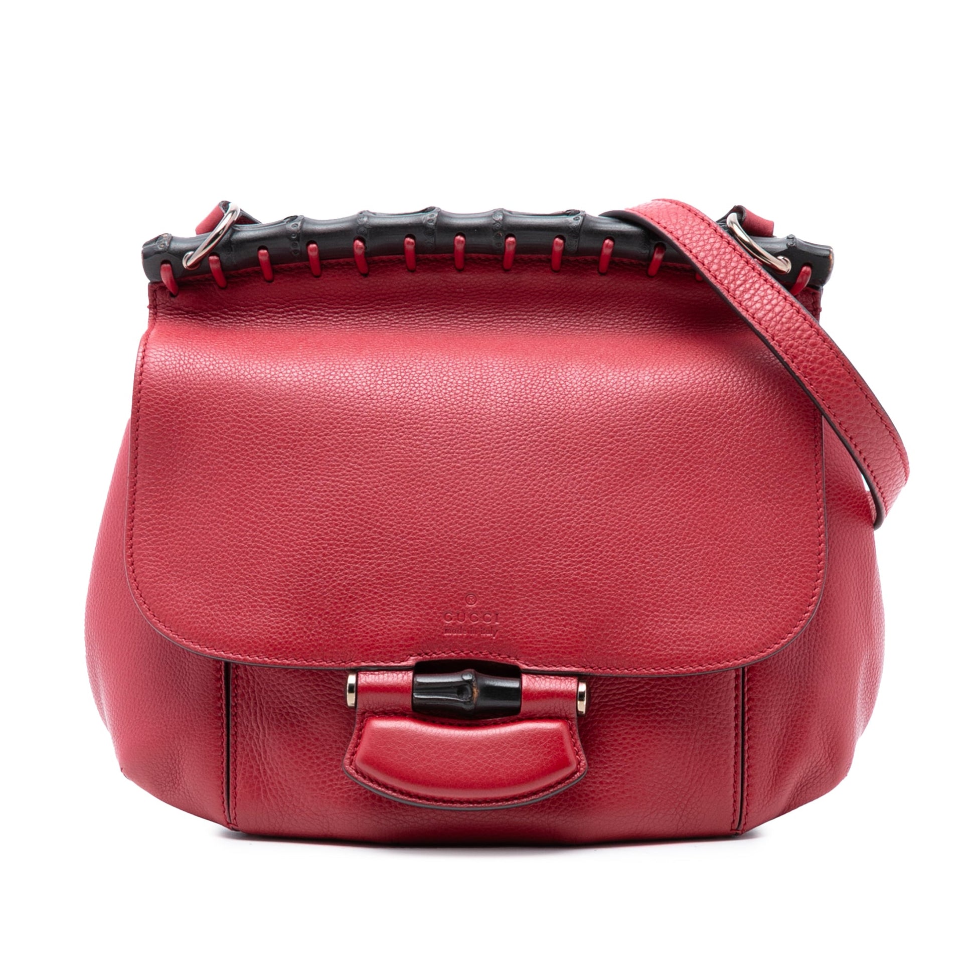 Gucci Medium Leather Bamboo Nouveau Fringe Crossbody