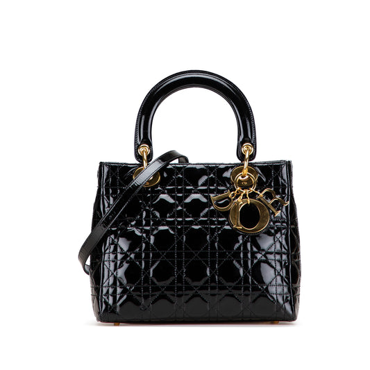 Dior Medium Patent Cannage Lady Dior